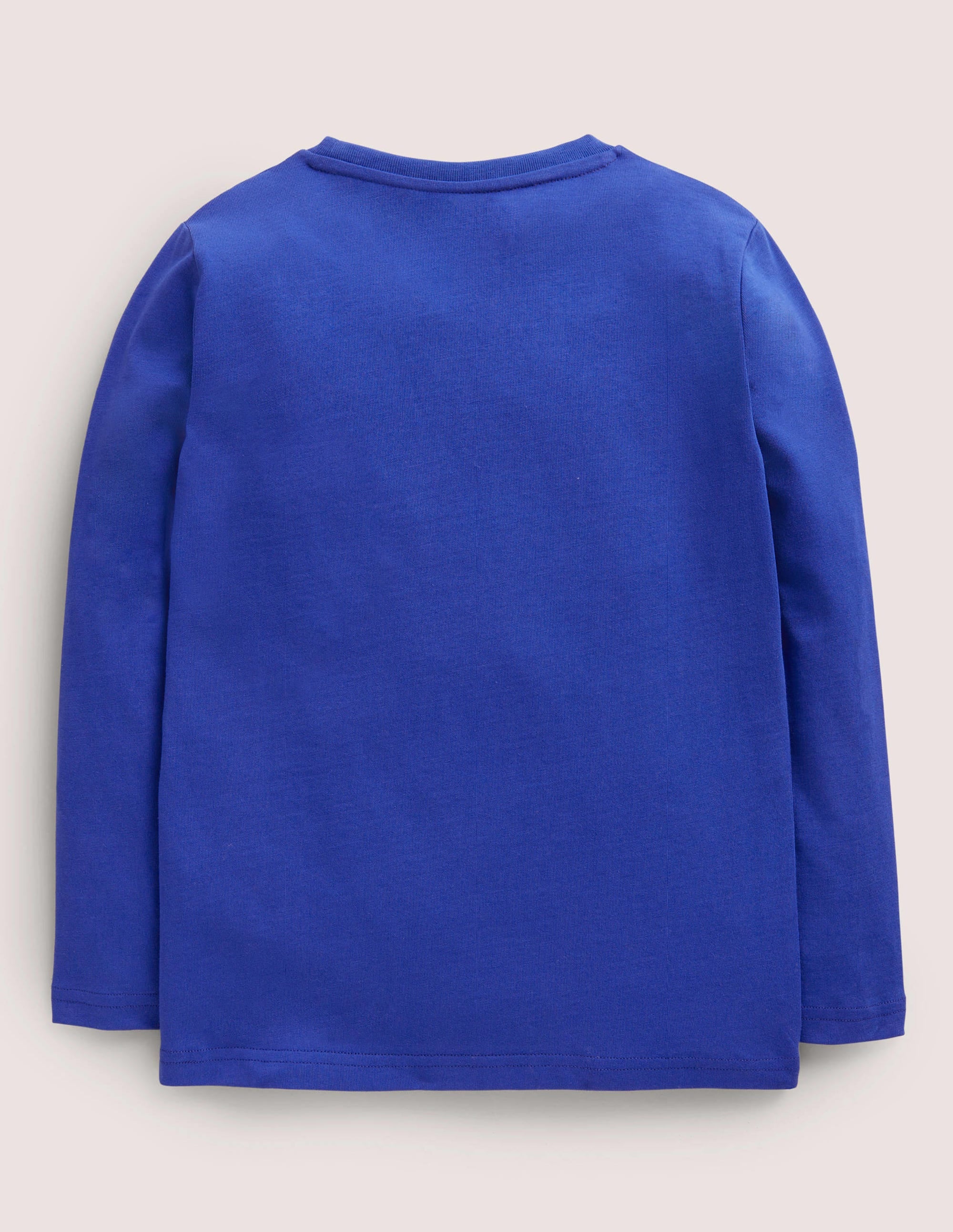 Blue Owl Print Long-Sleeved T-shirt-Brilliant Blue Owl - Image 2