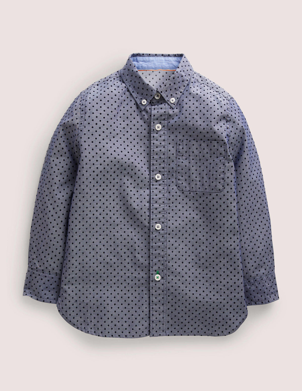 Casual Twill Shirt-Blue Flocked Spot-1