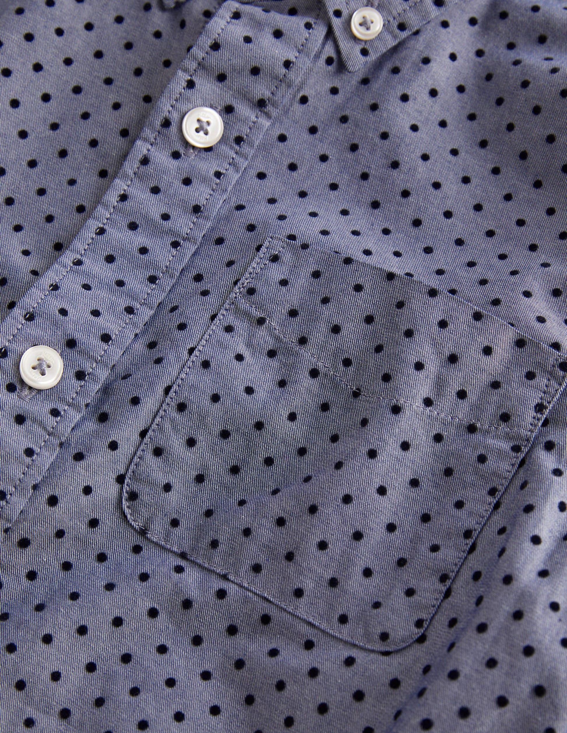 Casual Twill Shirt-Blue Flocked Spot-3