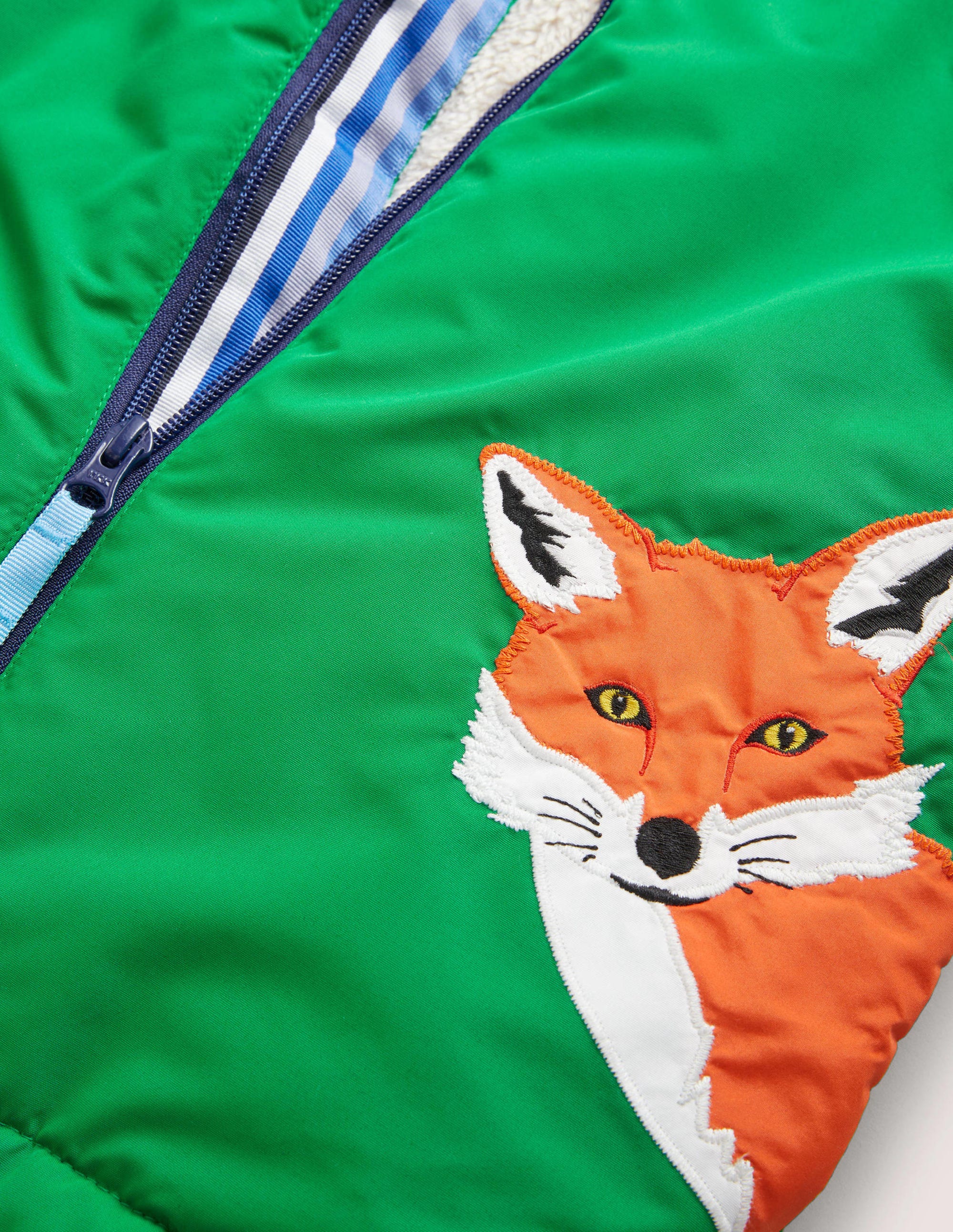 Colourblock Sherpa-Lined Fox Print Anorak-Highland Green Fox - Image 3