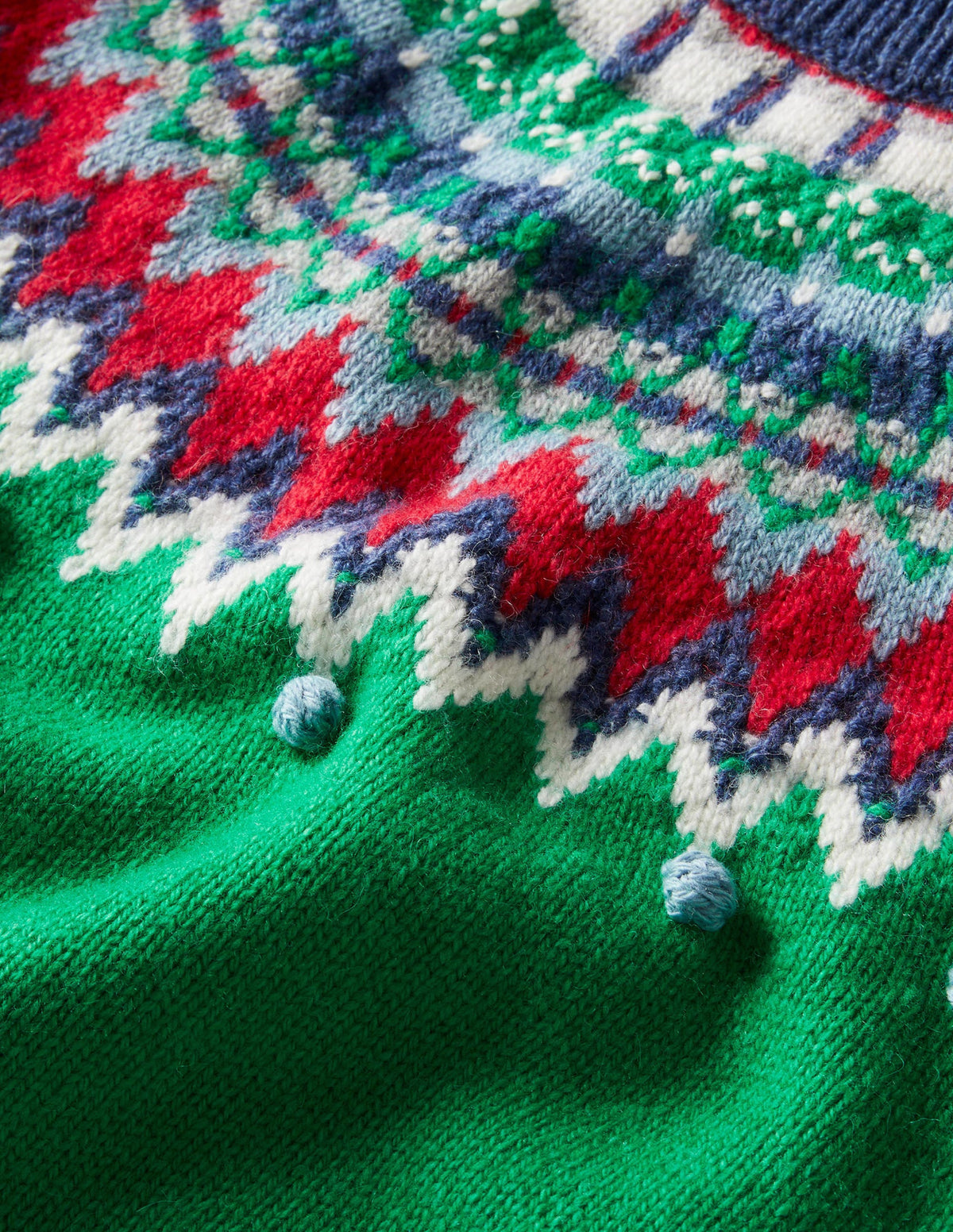 Classic Fair Isle Jumper-Trekking Green Multi Fair Isle - Image 3