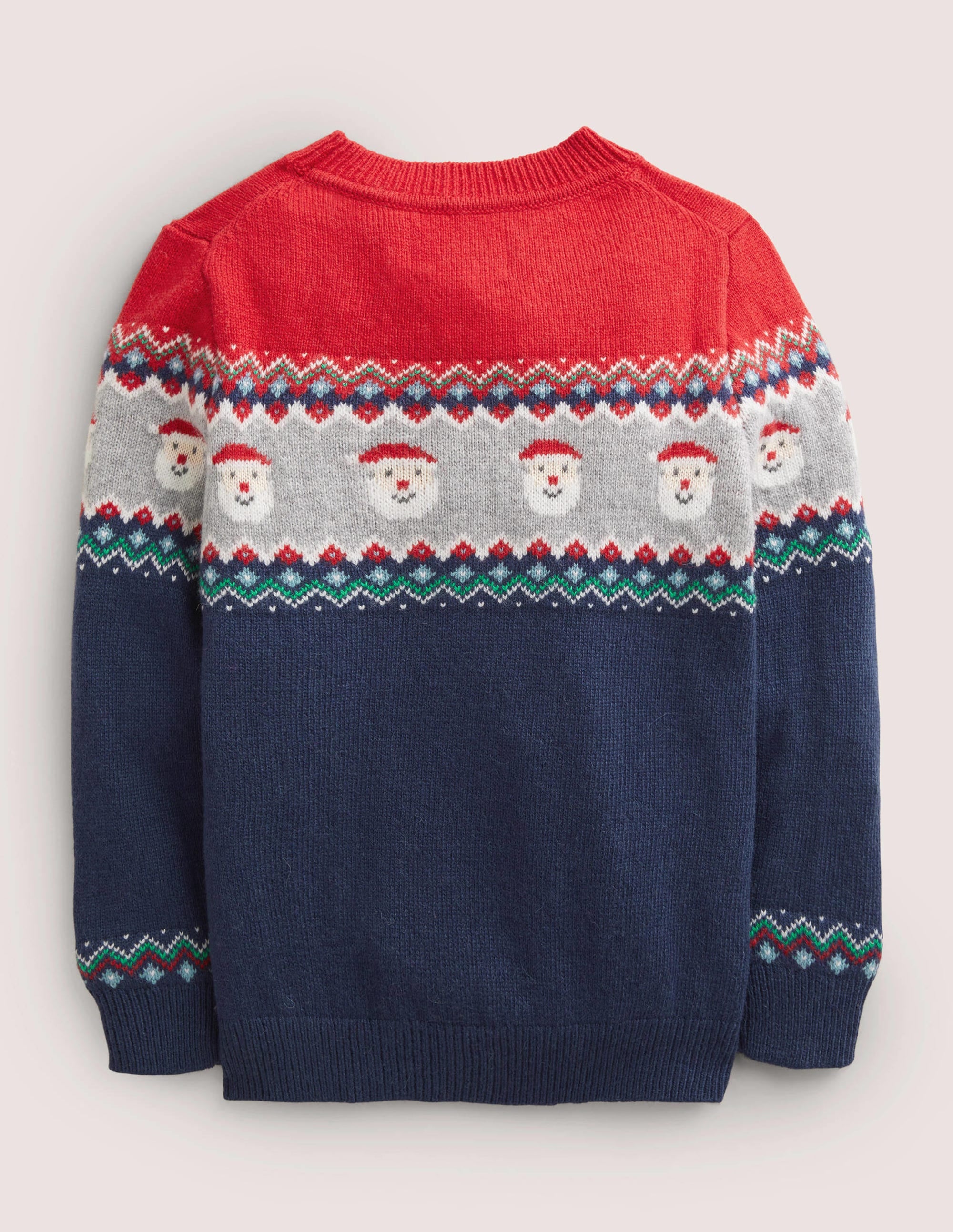 Navy Fair Isle Christmas Jumper-College Navy Father Christmas - Image 2