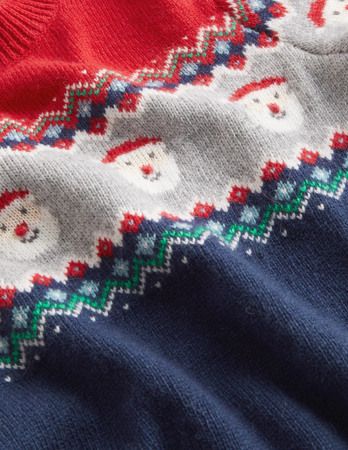 Navy Fair Isle Christmas Jumper-College Navy Father Christmas - Image 3