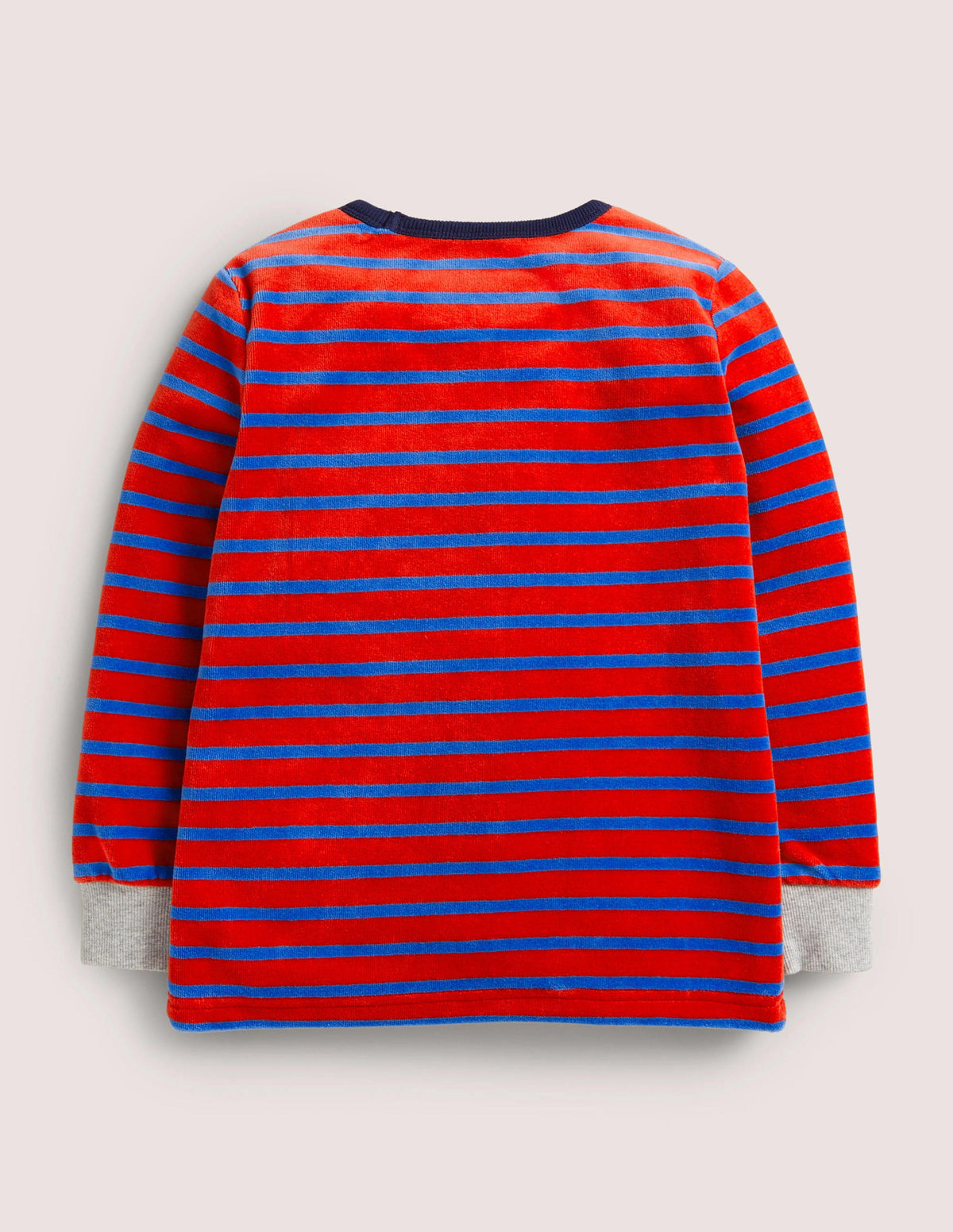 Velour T-shirt-Rockabilly Red/ Moroccan Blue-2