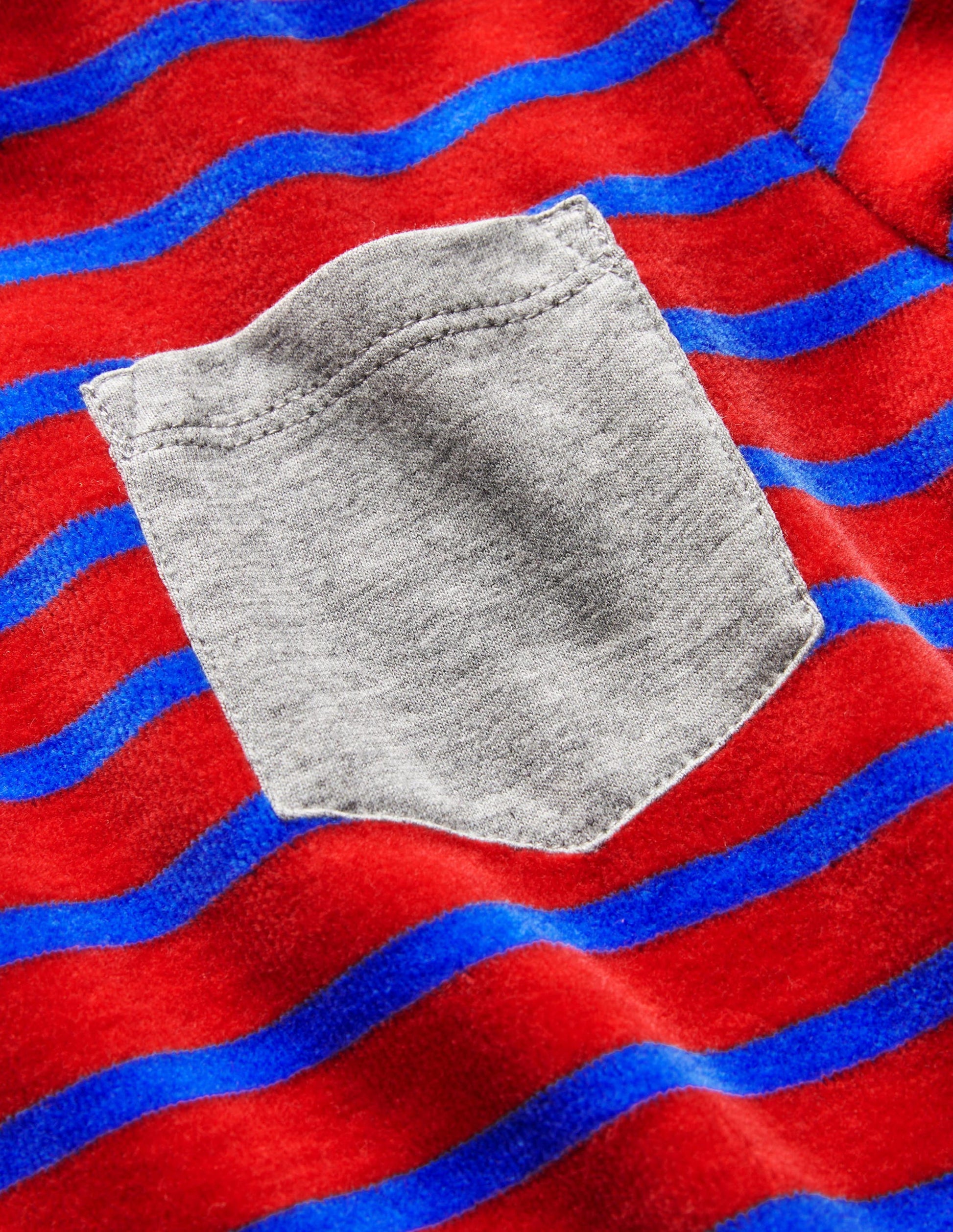 Velour T-shirt-Rockabilly Red/ Moroccan Blue-3