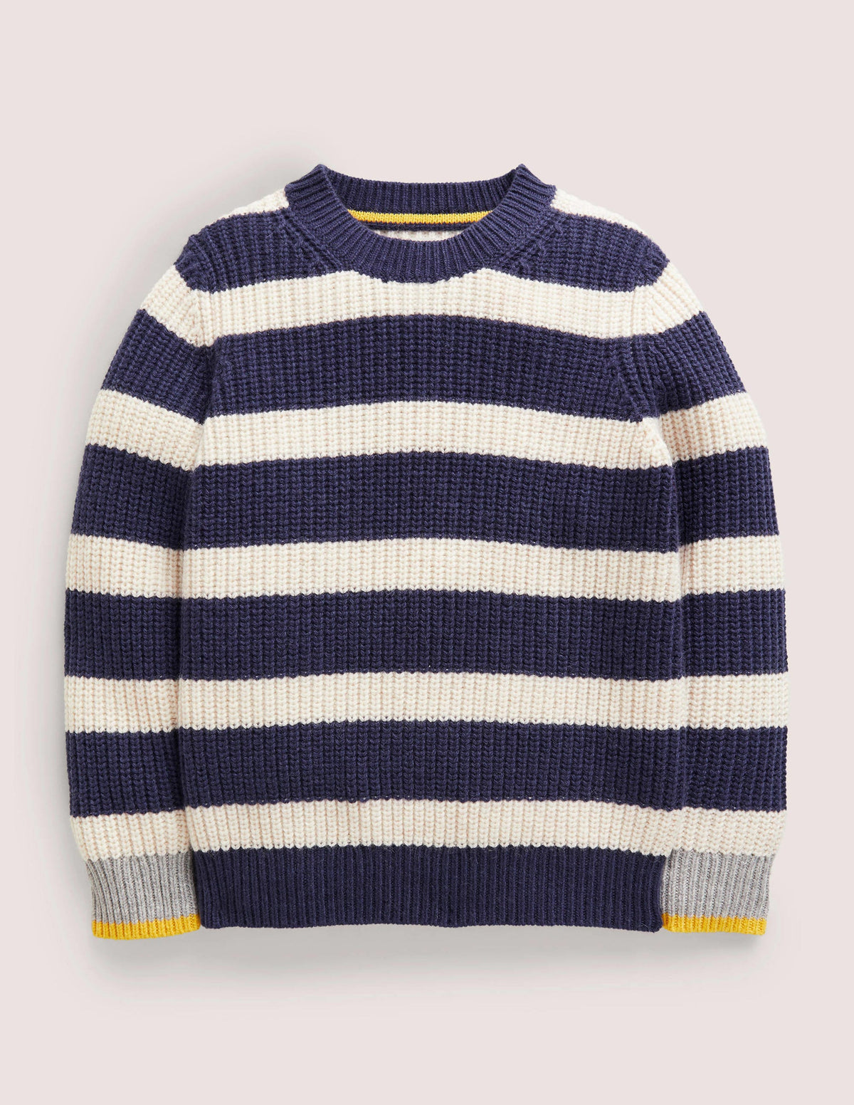 Chunky Knit Fishermans Jumper-College Navy - Image 1