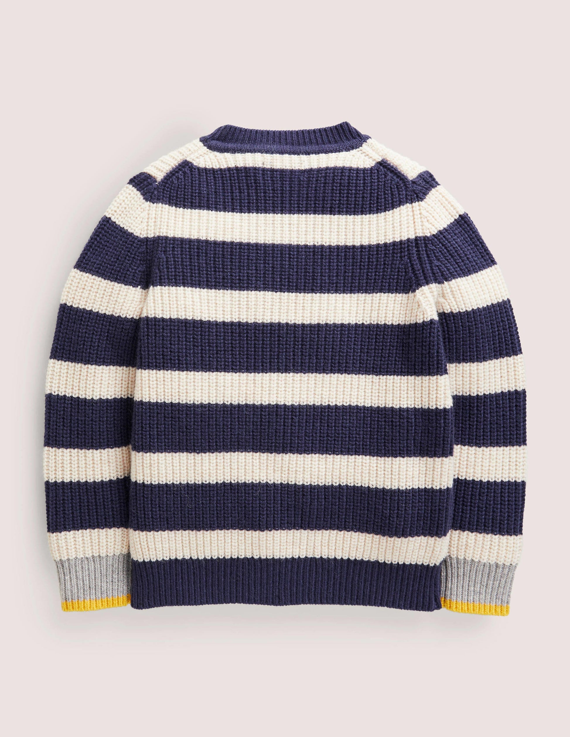 Chunky Knit Fishermans Jumper-College Navy-2
