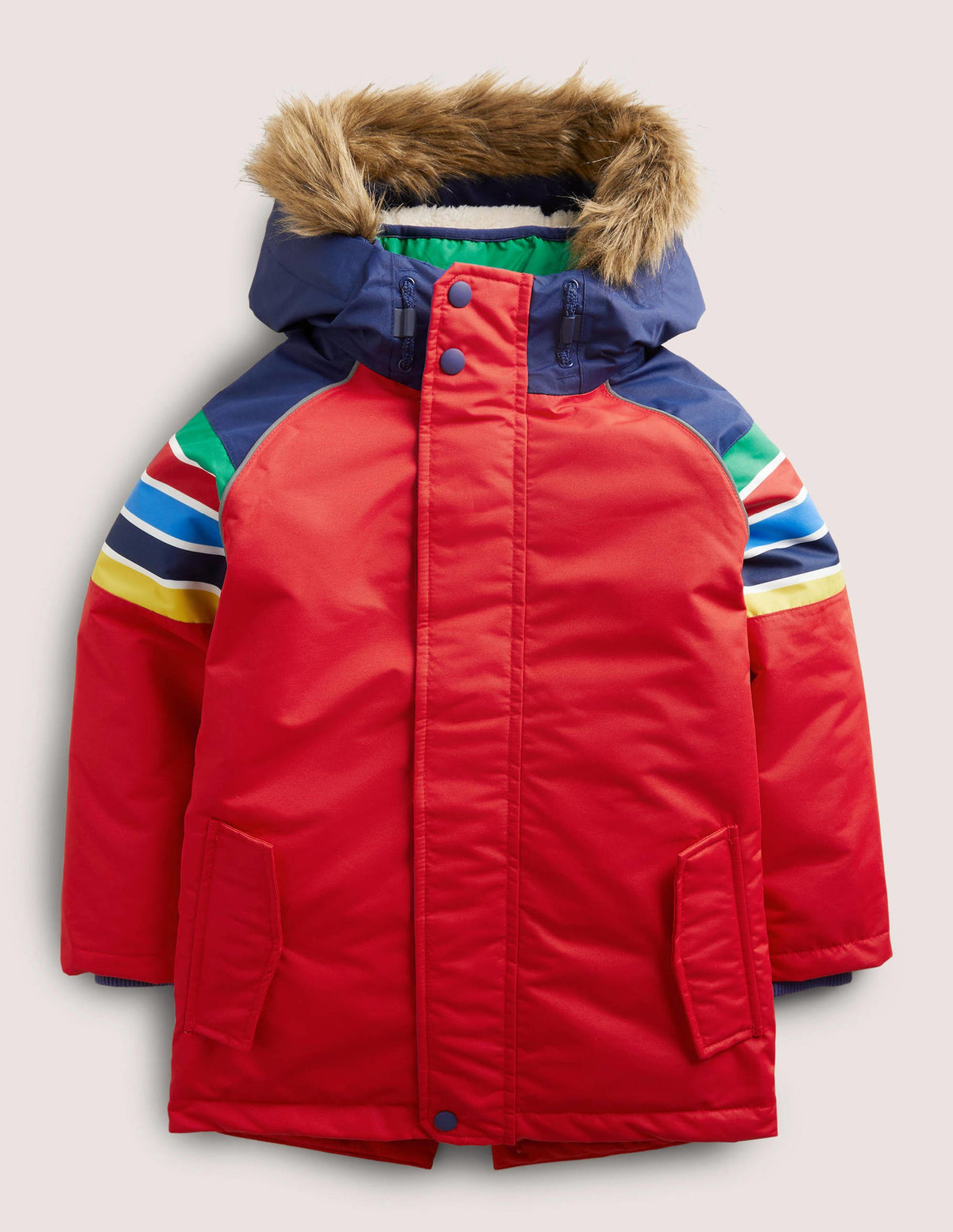 Red Rainbow 4-in-1 Waterproof Parka-Rockabilly Red Rainbow-1