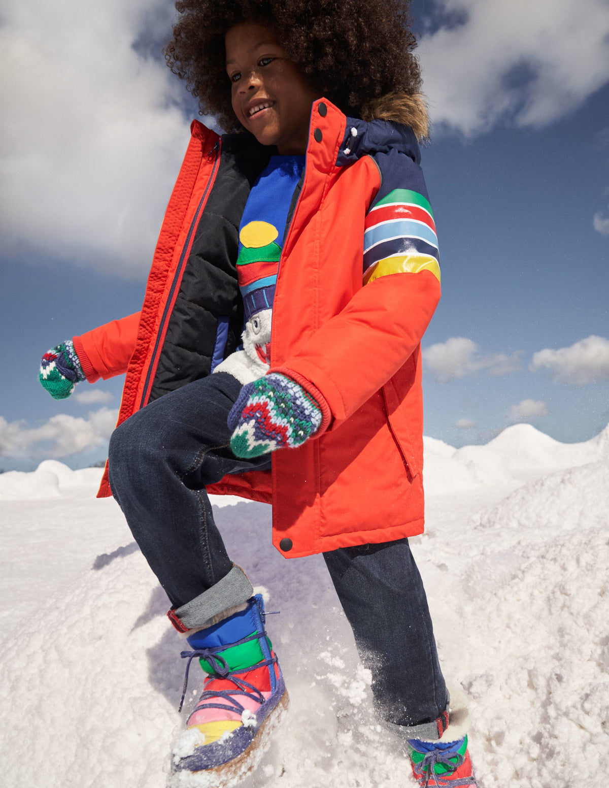 Red Rainbow 4-in-1 Waterproof Parka-Rockabilly Red Rainbow-9