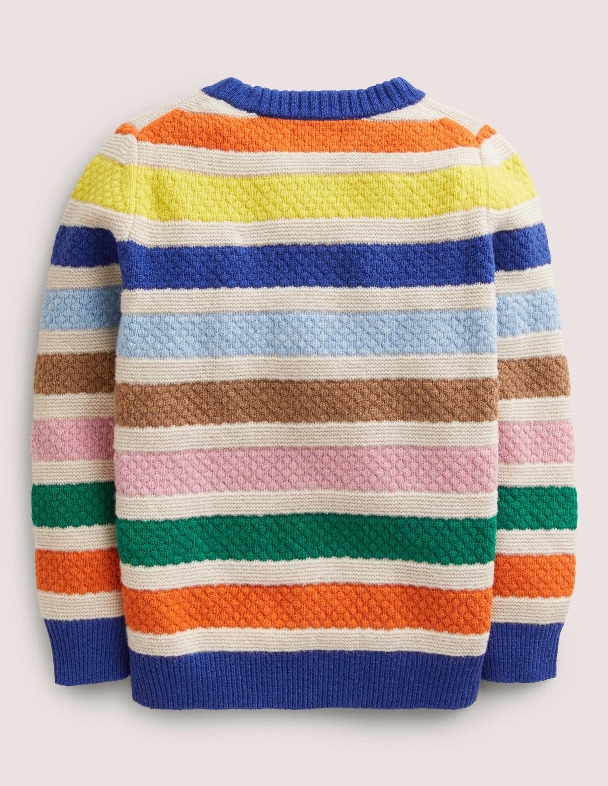 Mini-me Stripe Jumper-Oatmeal Rainbow Stripe-2