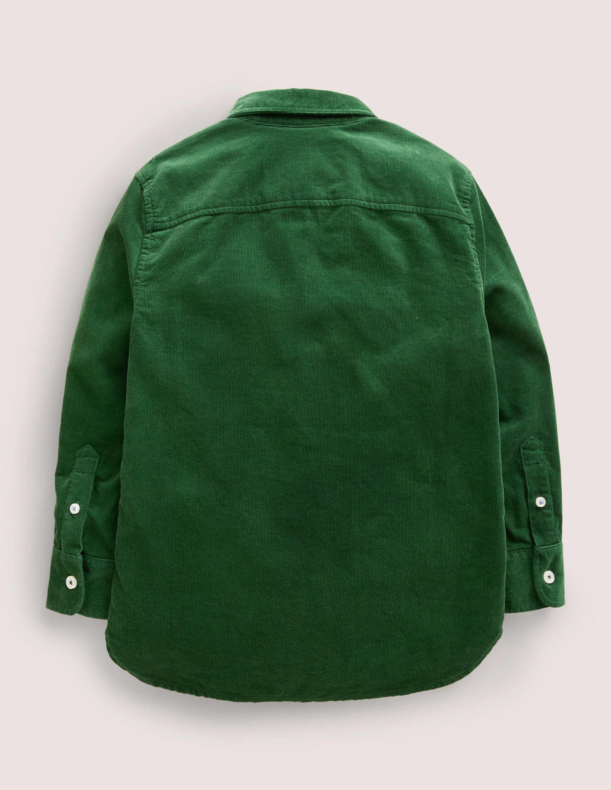 Rainbow Trim Cord Shirt-Forest Green-2