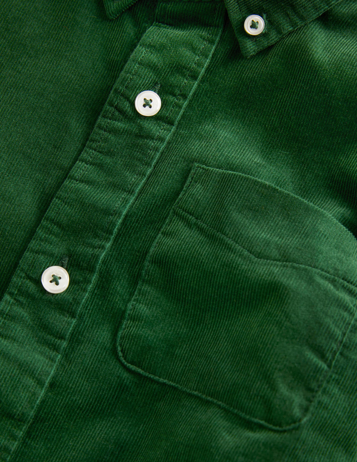Rainbow Trim Cord Shirt-Forest Green - Image 3