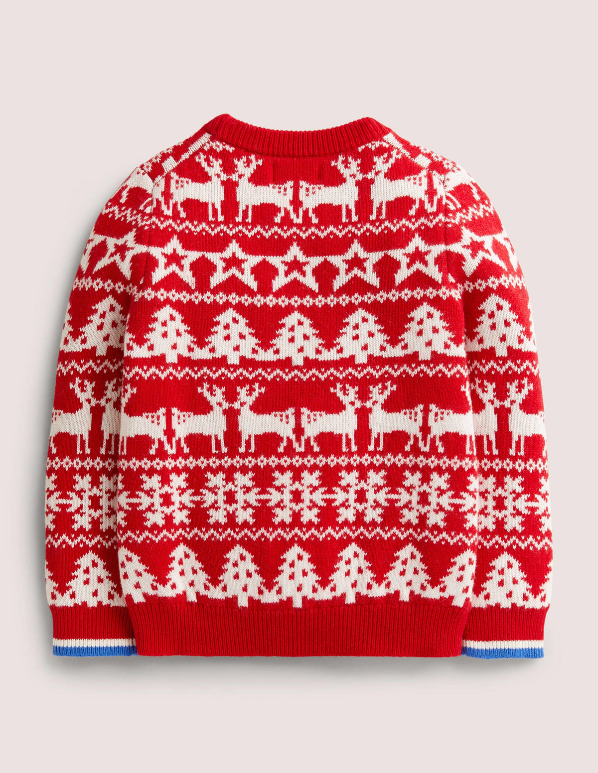 Red Fair Isle Christmas Jumper-Rockabilly Red - Image 2