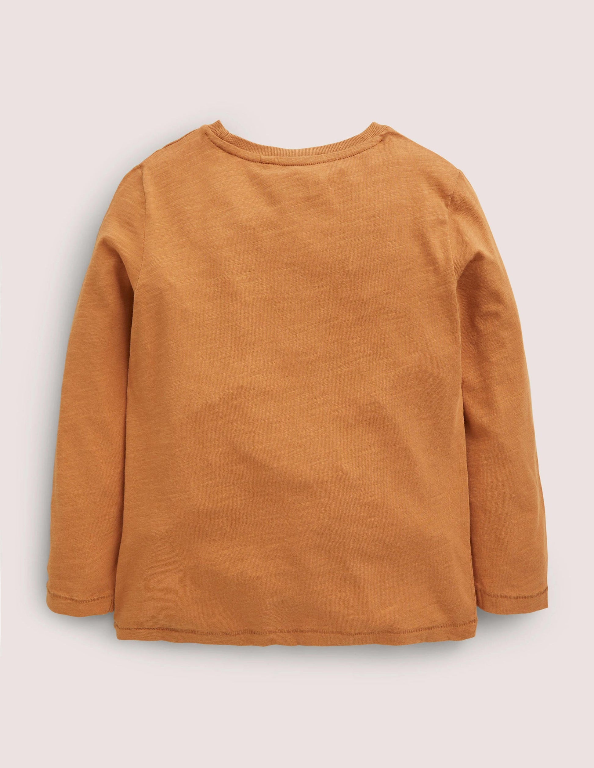 Long-sleeved Washed T-shirt-Brown-2
