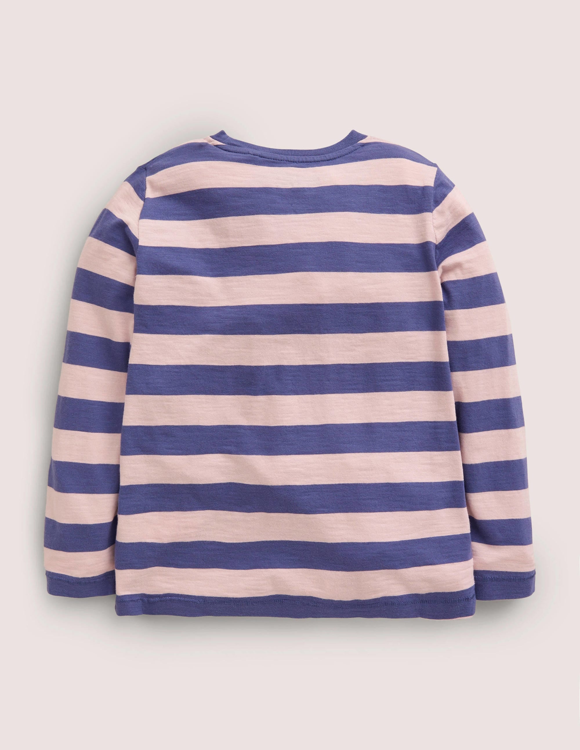 Long-sleeved Washed T-shirt-Pink/Blue - Image 2
