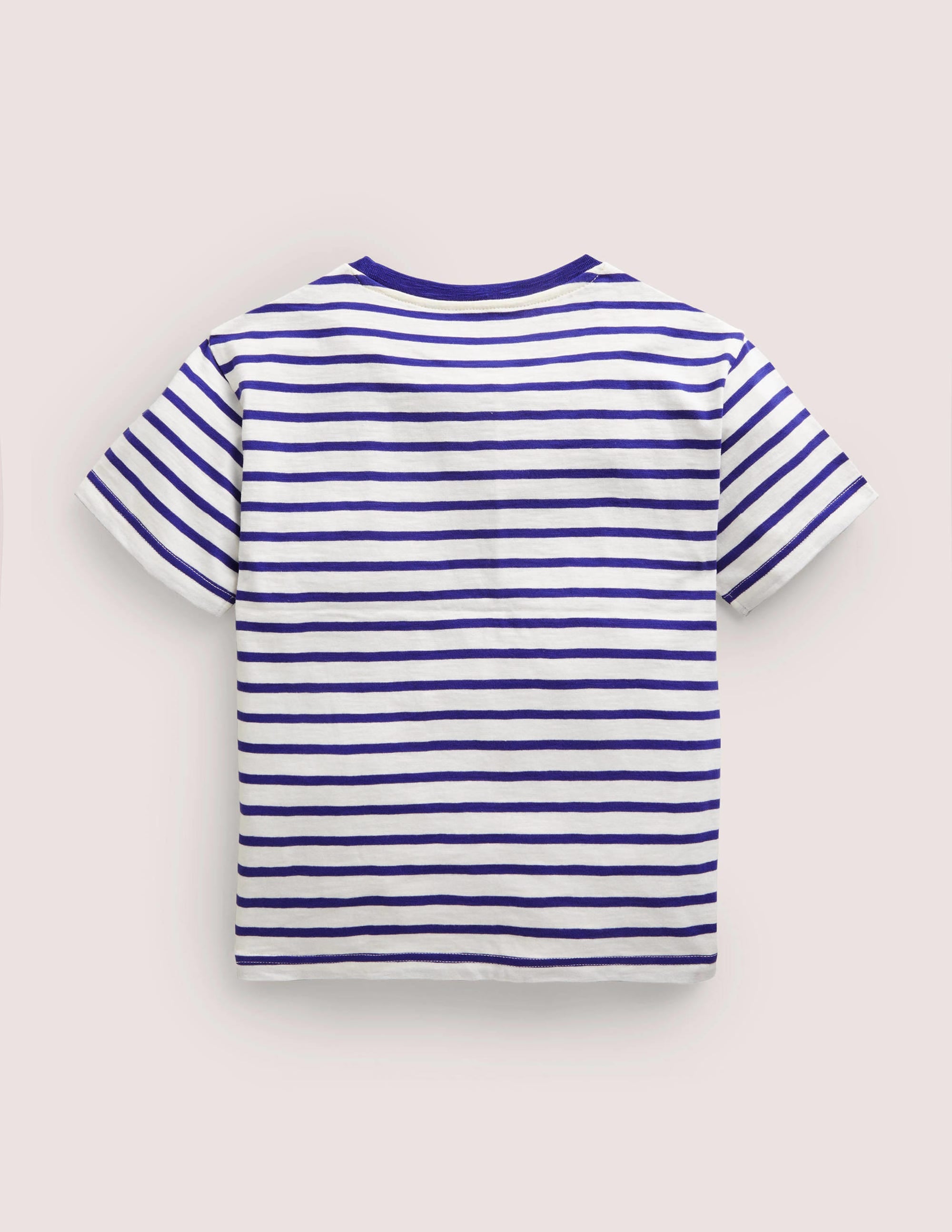 Drop Shoulder T-Shirt-Ivory/Blue - Image 2