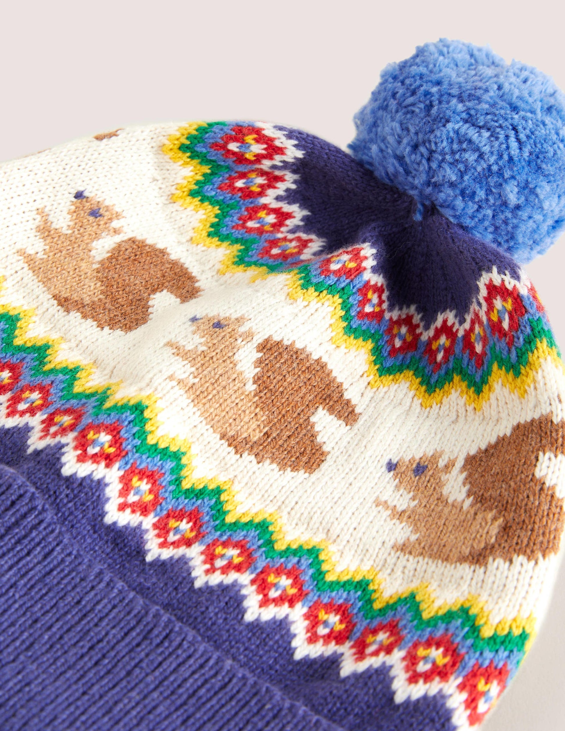 Squirrel Fair Isle Hat-Navy-2