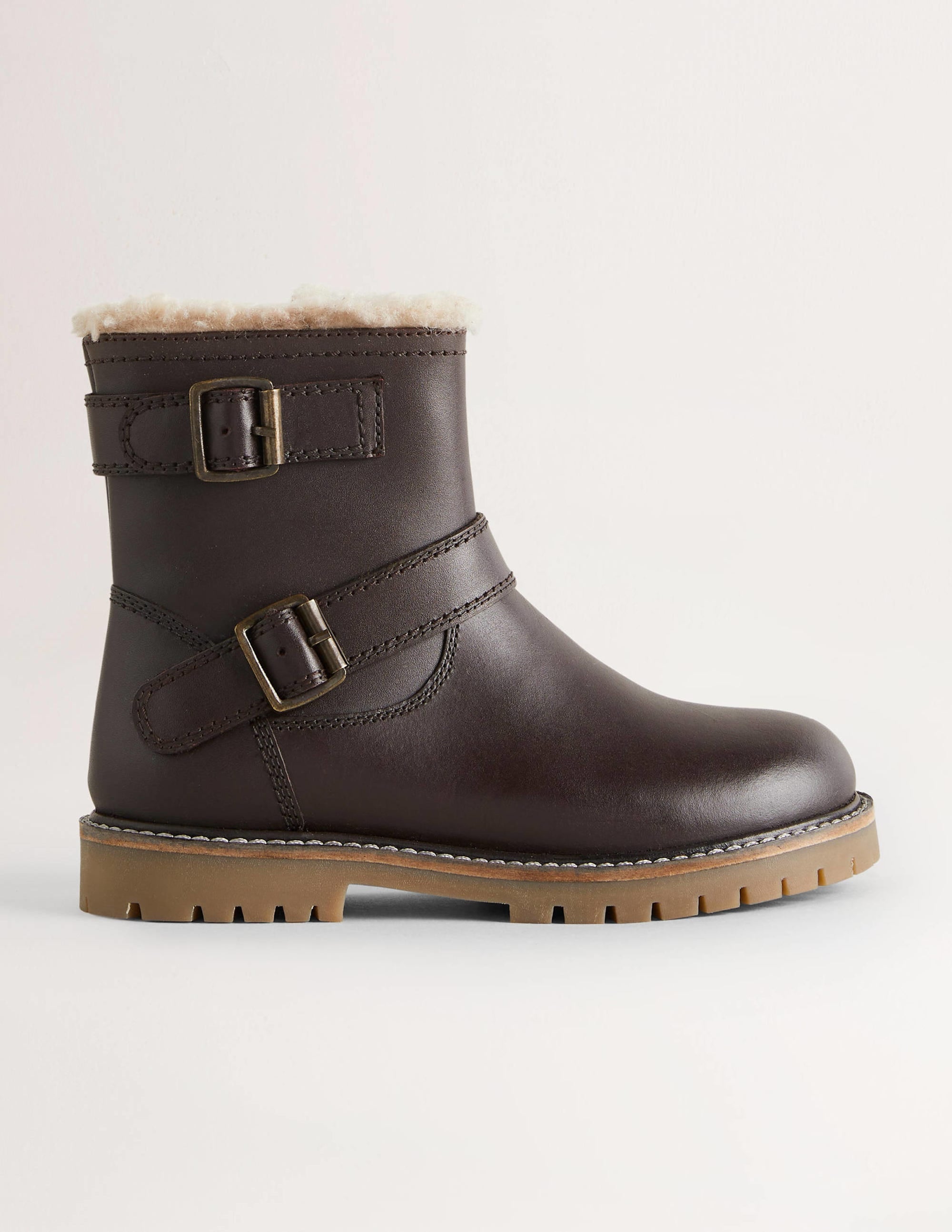 Leather Biker Boots-Chocolate - Image 1