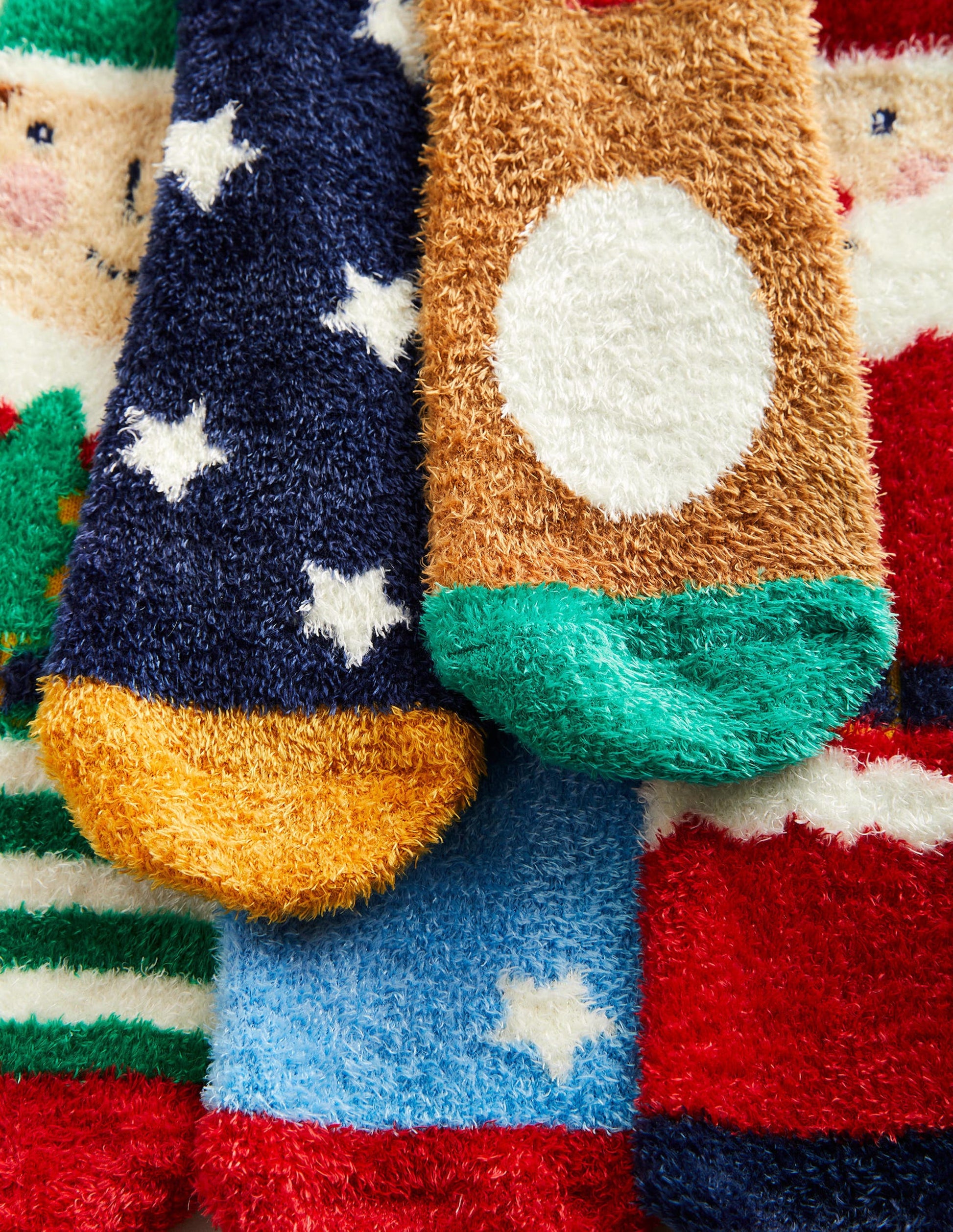 Fluffy Christmas Socks 5 Pack-Multi-2