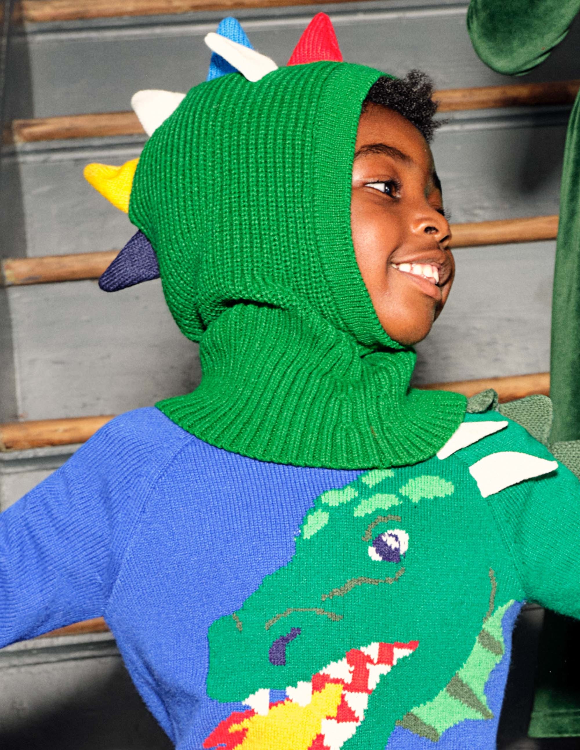 Knitted Hat-Green Dinosaur - Image 4