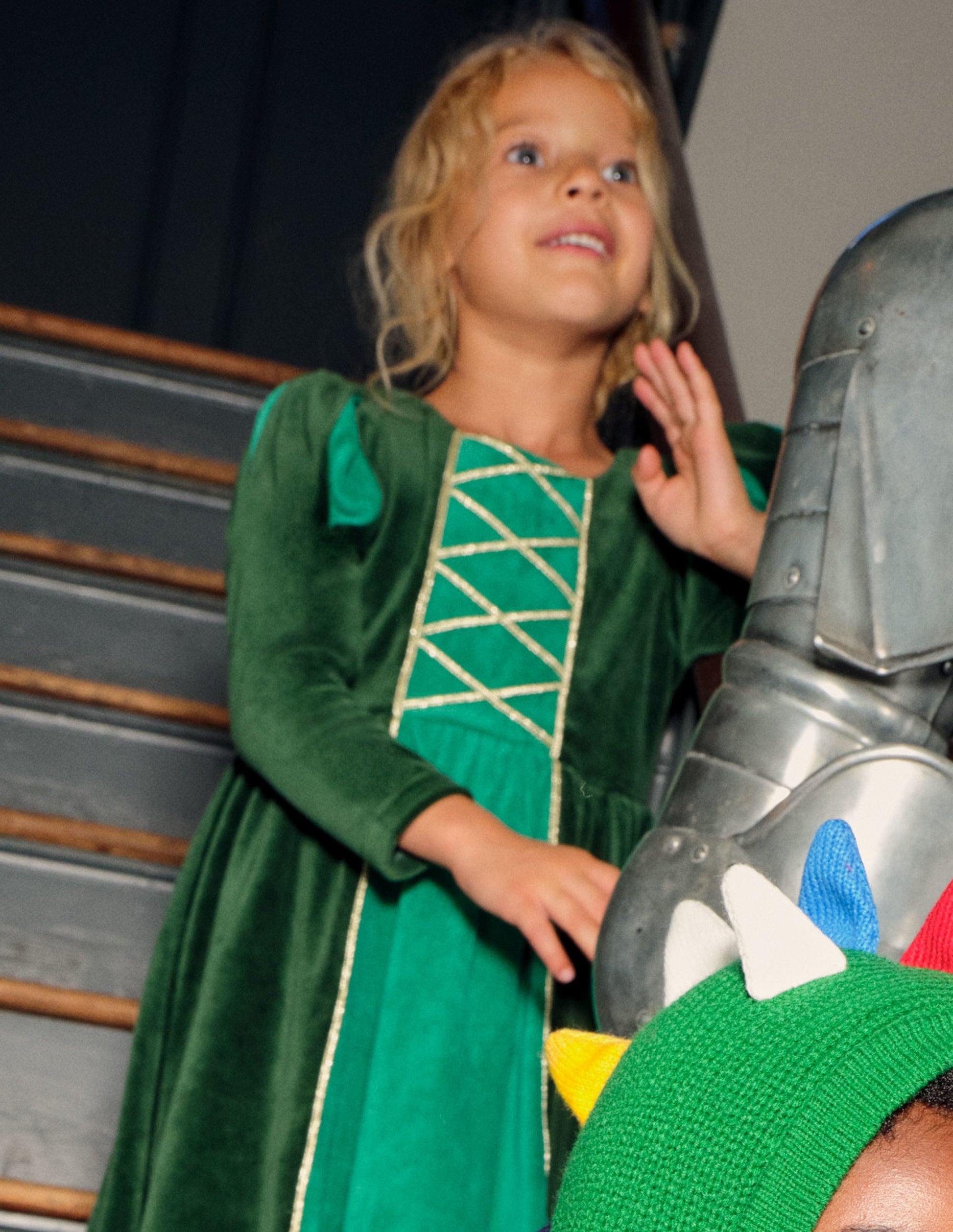 Puff Sleeve Party Dress-Trekking Green-4