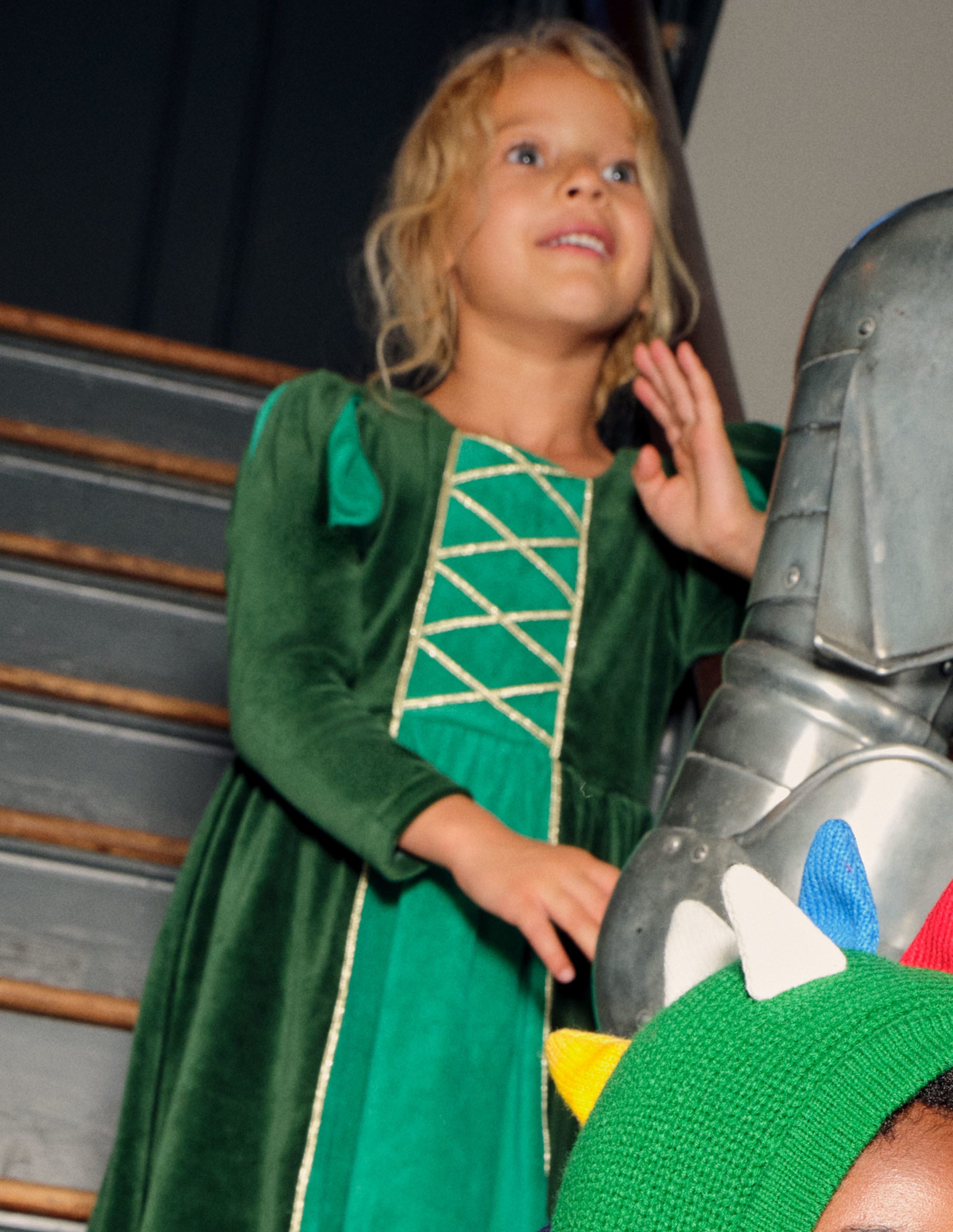 Puff Sleeve Party Dress-Trekking Green - Image 4