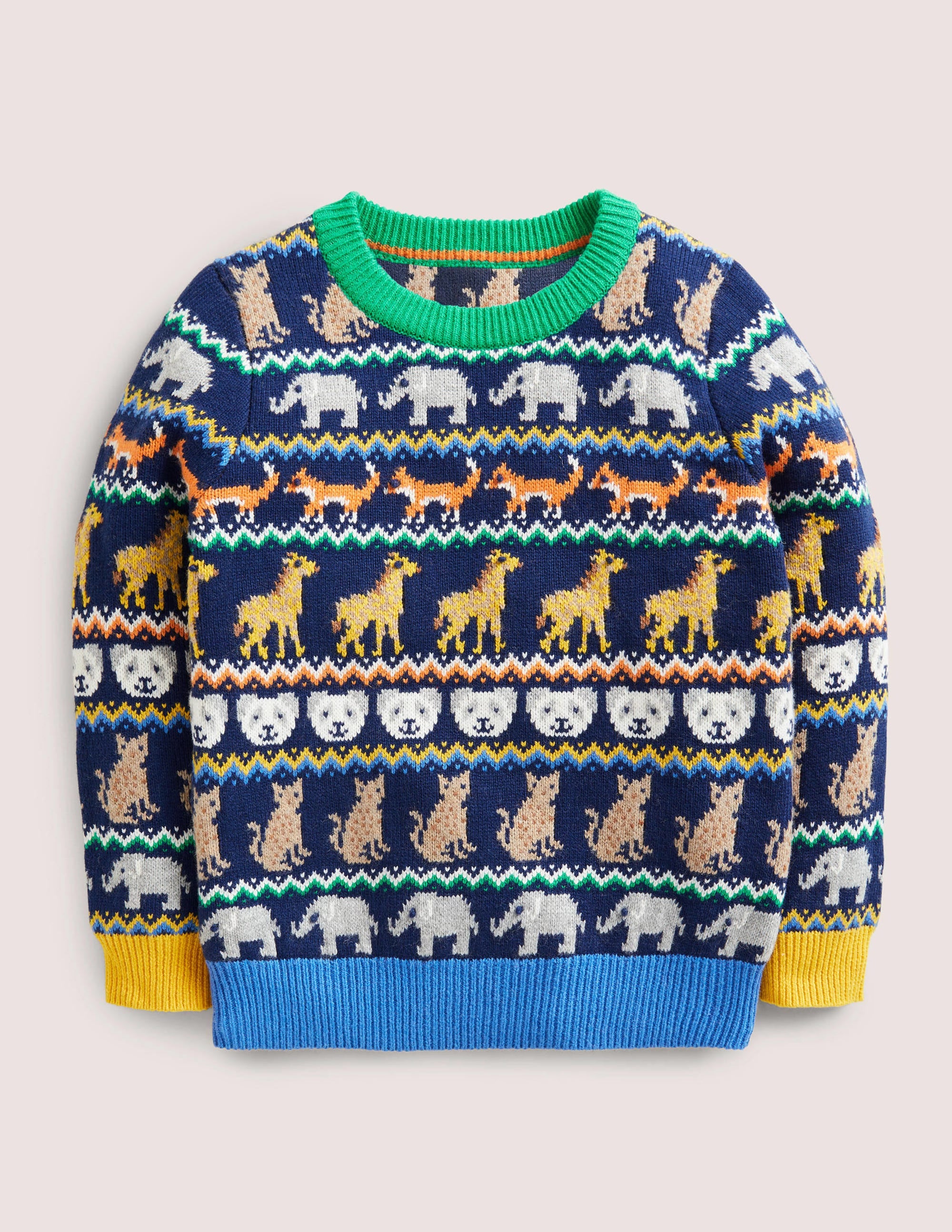 Fair Isle Jumper-College Navy Global Fair Isle - Image 1
