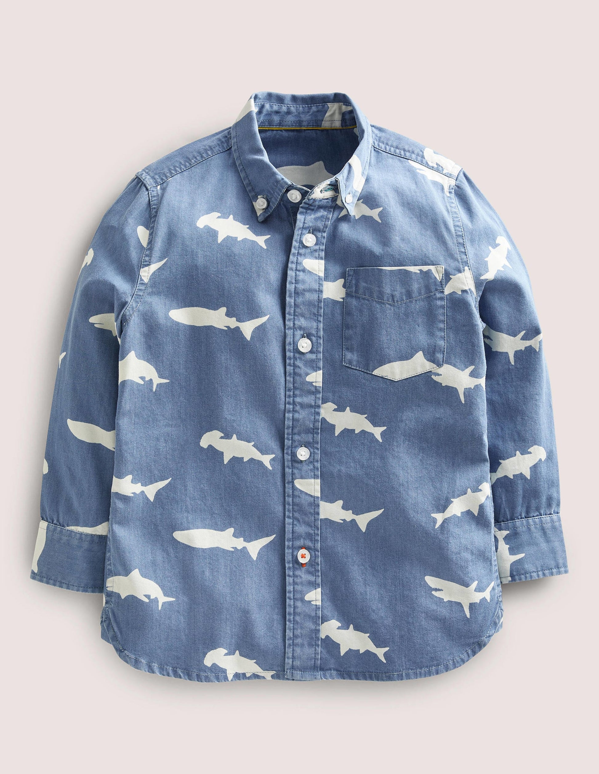 Interest Denim Shirt-Light Denim Sharks-1