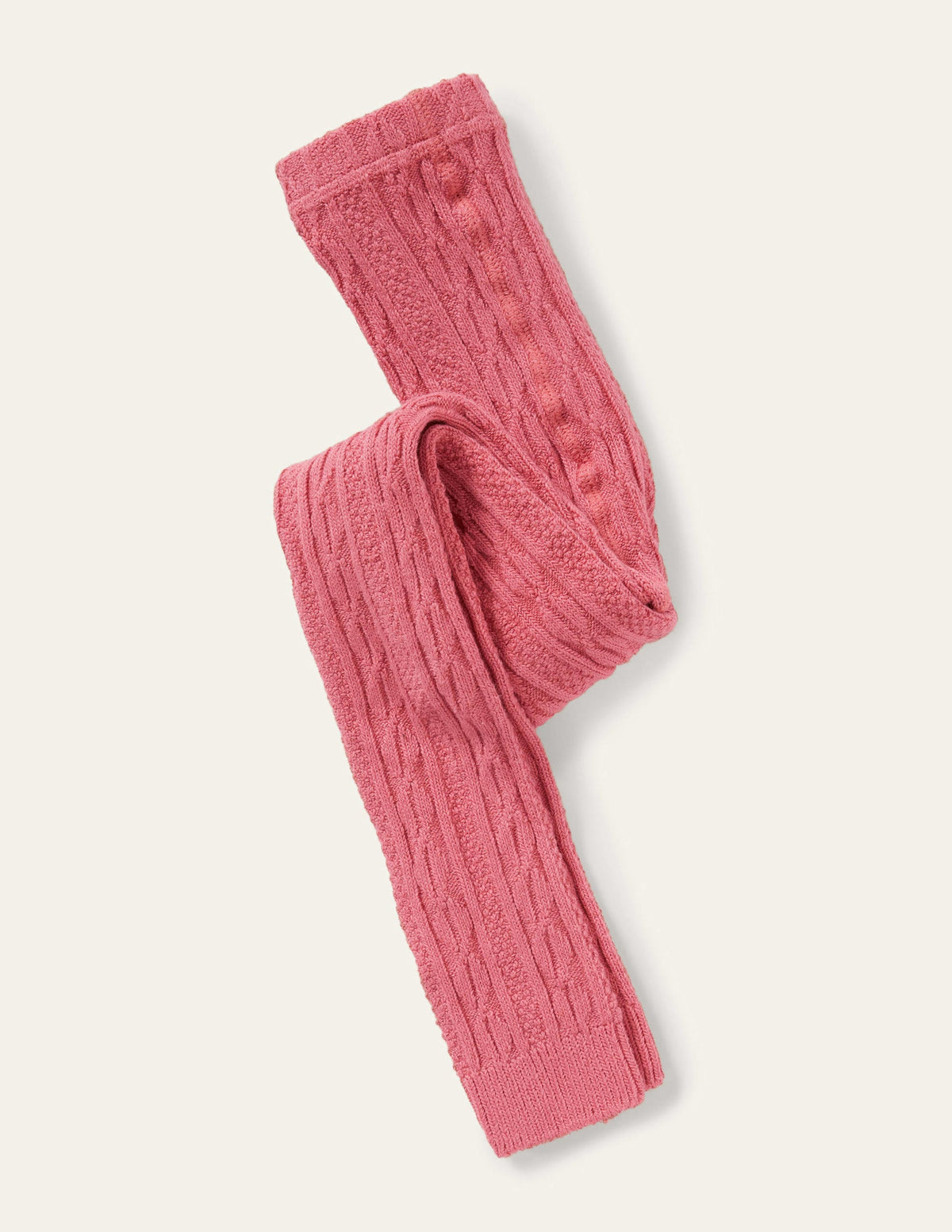 Cable Footless Tights-Autumn Rose Pink - Image 1