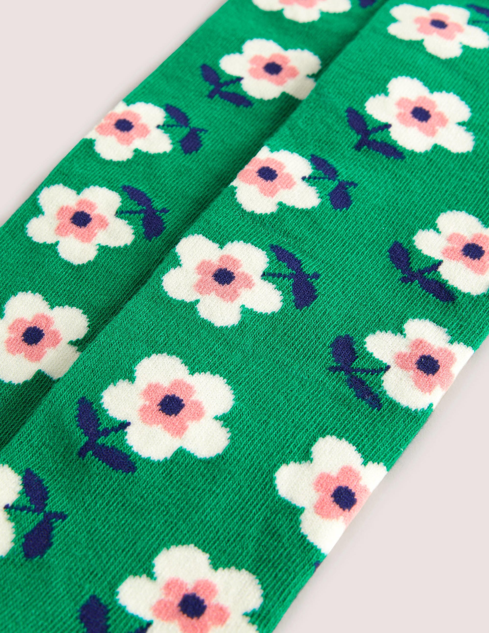 Patterned Tights-Green Flowers - Image 2