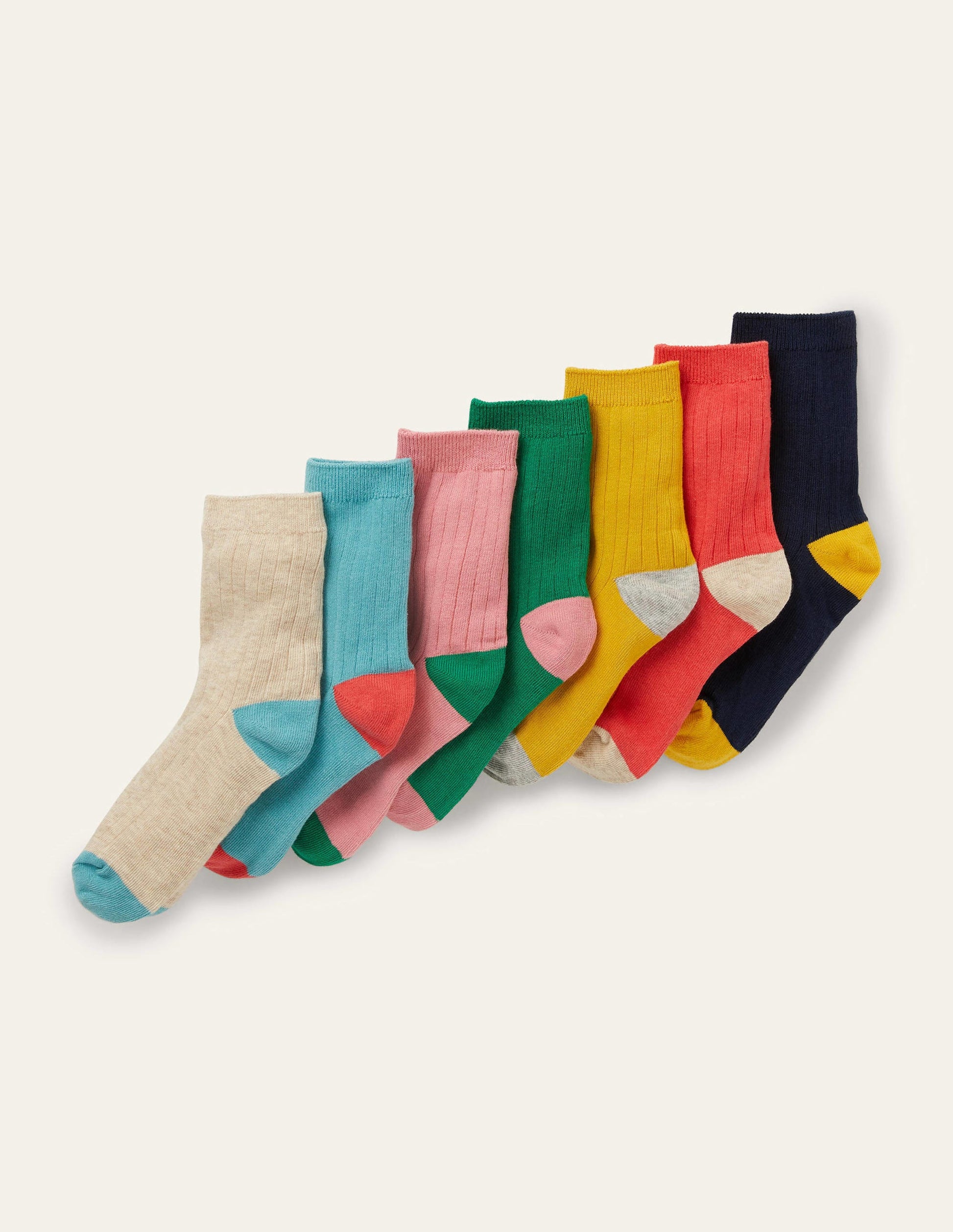Ribbed Socks 7 Pack-Multi-1