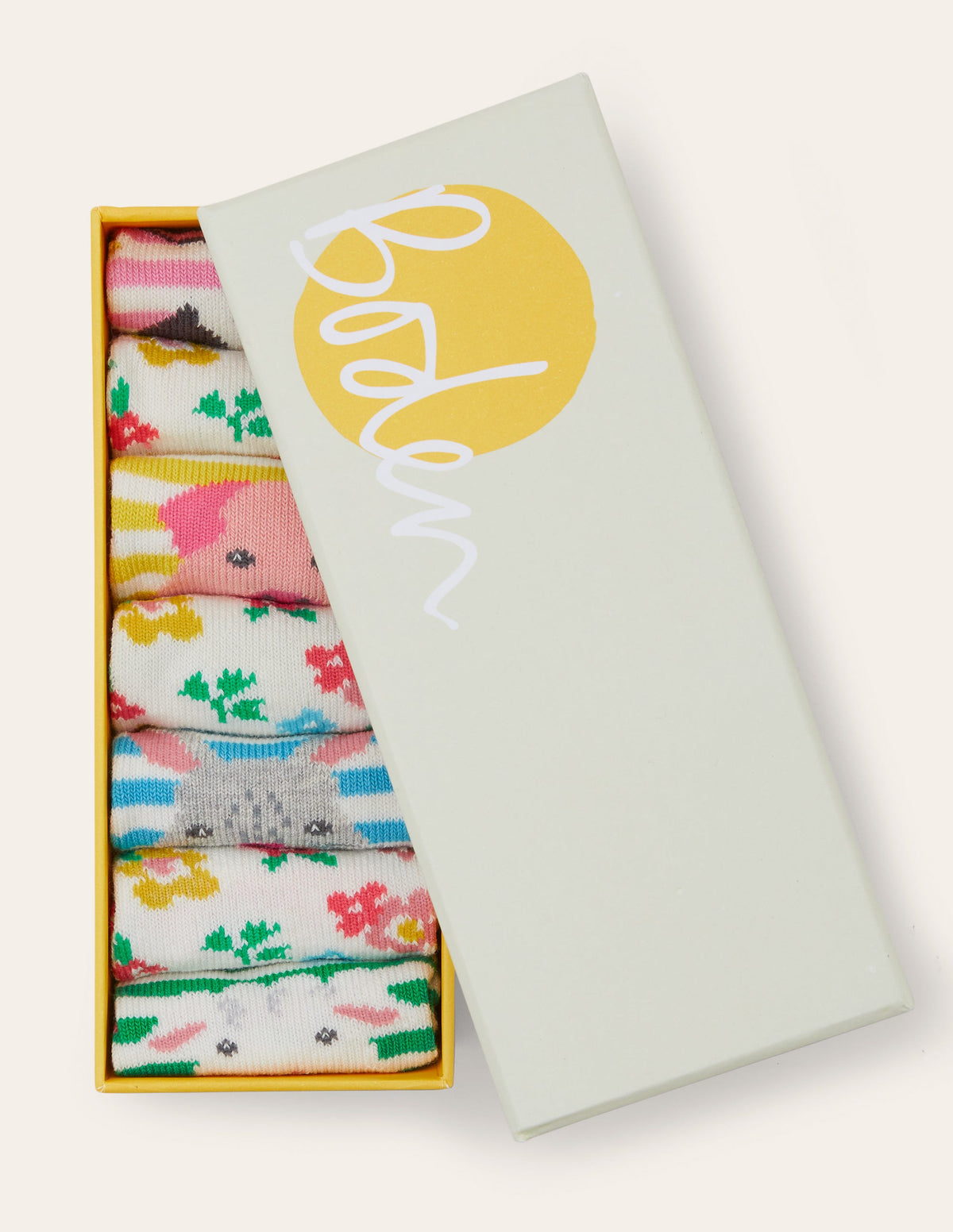 Sock Box 7 Pack-Floral Farm Animals - Image 2