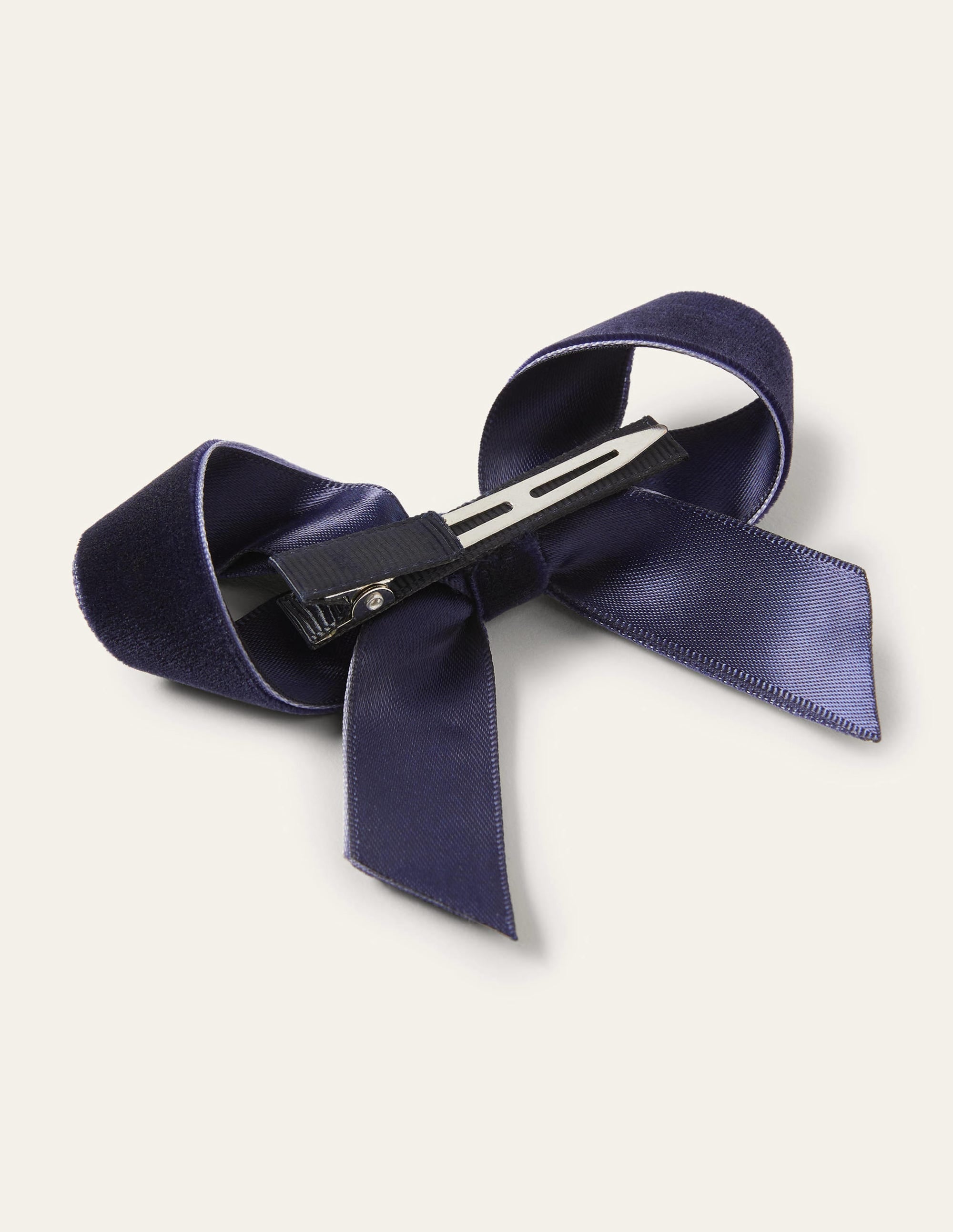 Large Bow Hair Clip-College Navy - Image 2