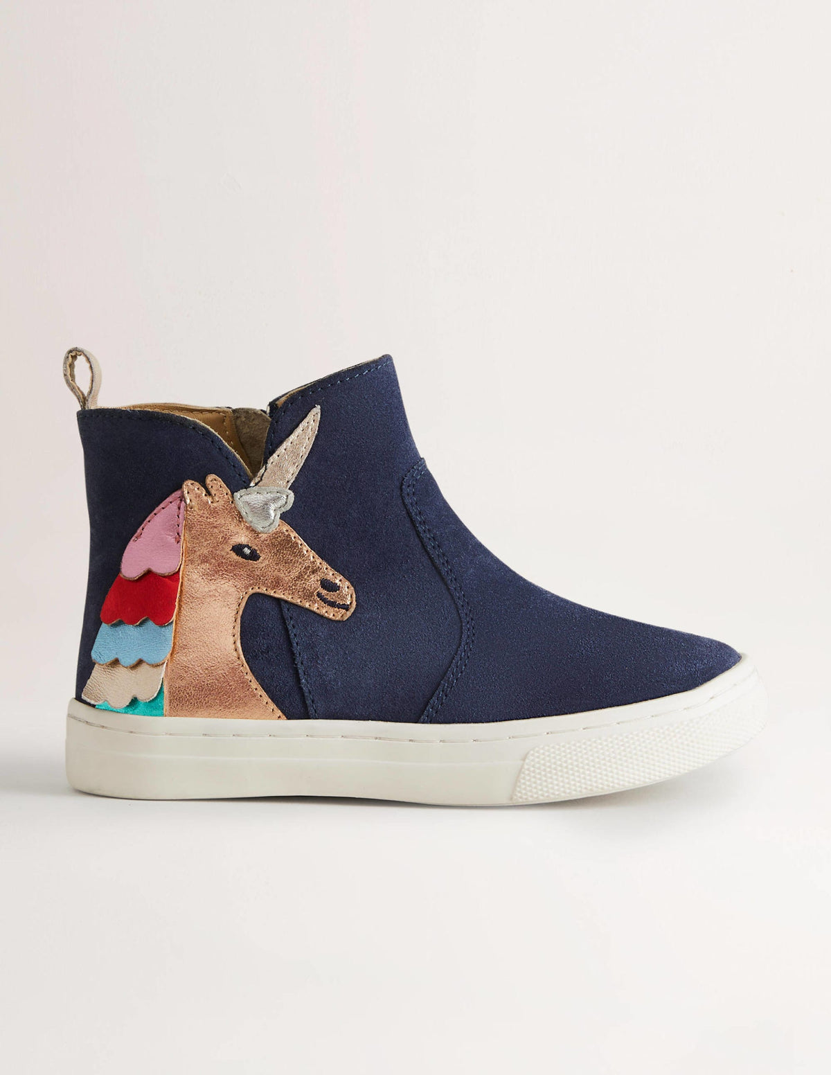 Blue Suede Unicorn Appliqué Boots-Multi Unicorn-1