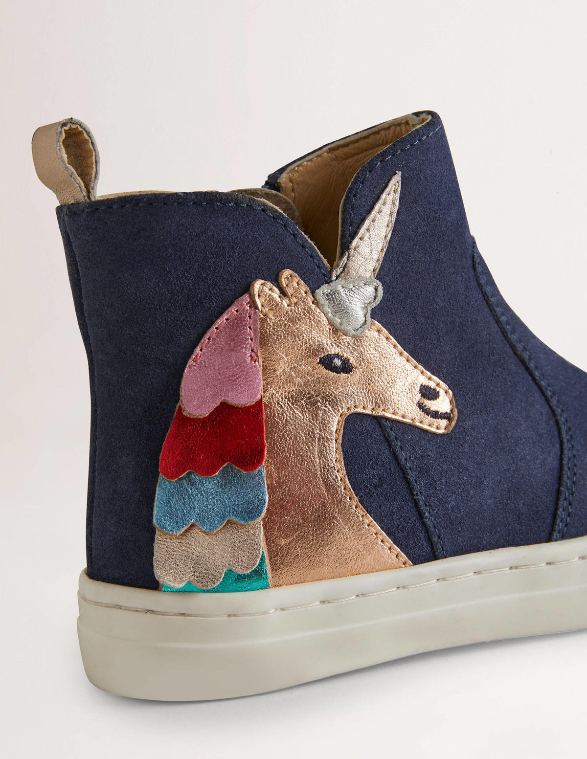 Blue Suede Unicorn Appliqué Boots-Multi Unicorn - Image 3