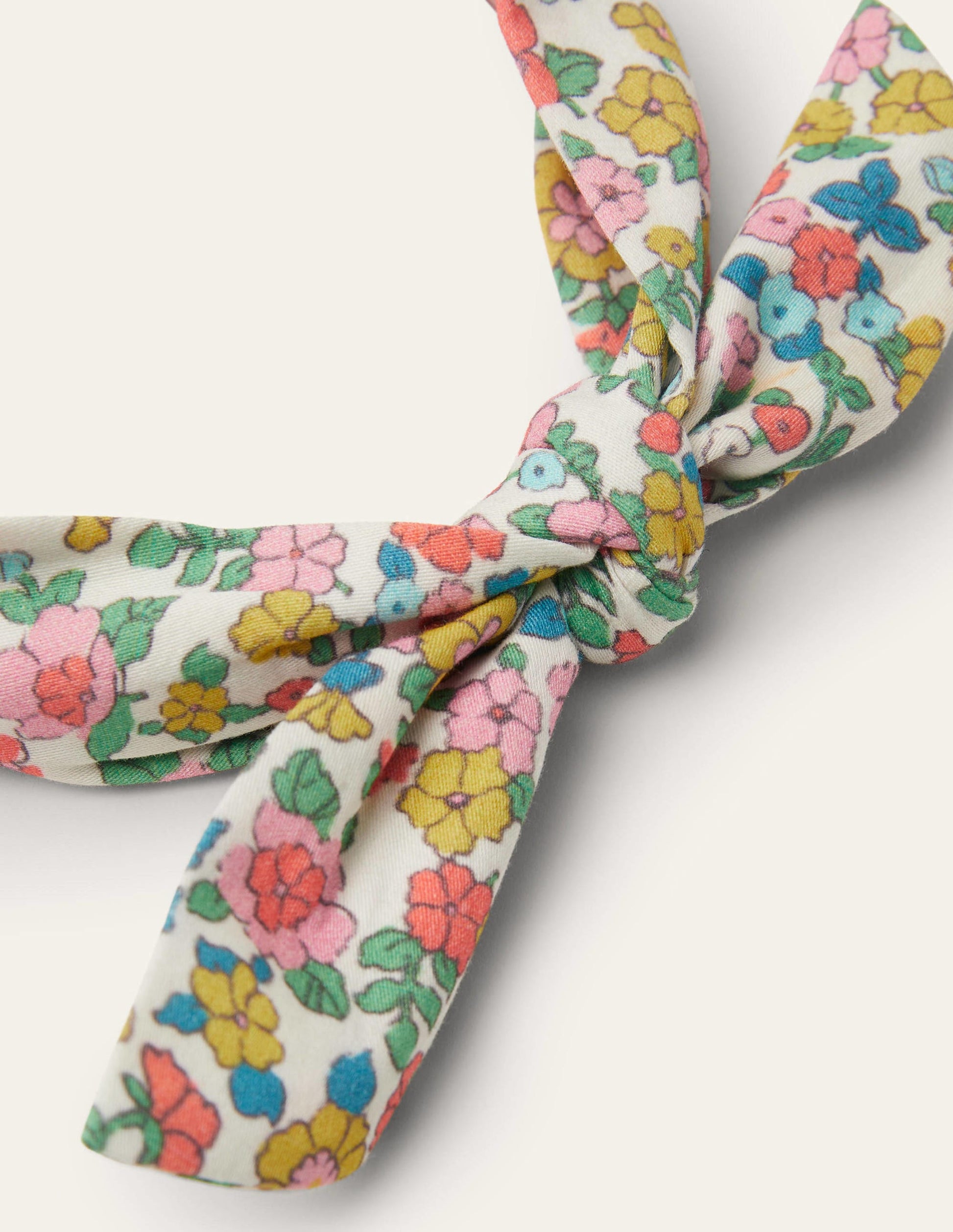 Knot Bow Headband-Ivory Vintage Flowerbed-2