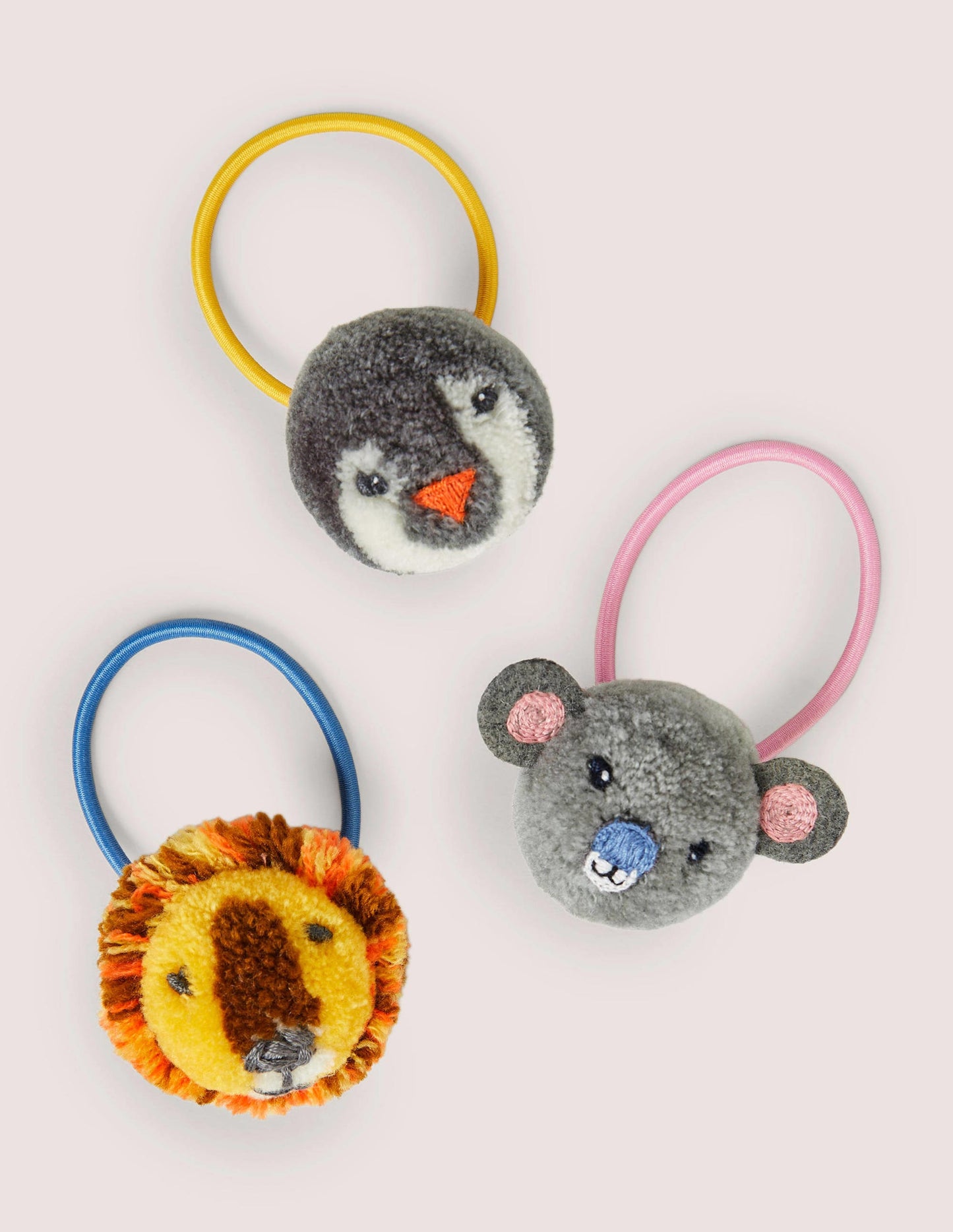 Pompom Hairbands 3 Pack-Multi Global Animals