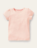 Short-Sleeved Pointelle Top-Provence Dusty Pink