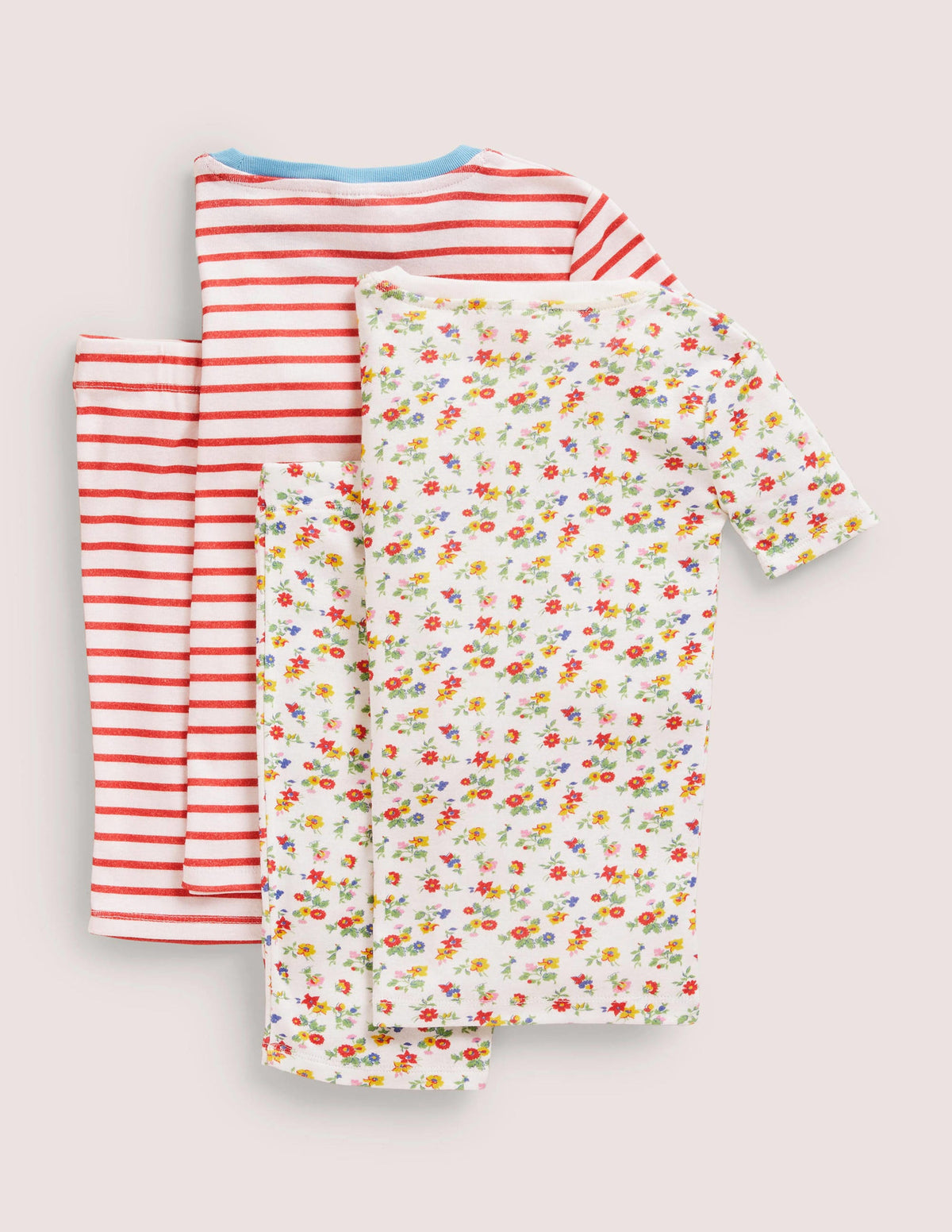 Twin Pack Snug Short Pyjamas-Multi Patchwork Floral-2