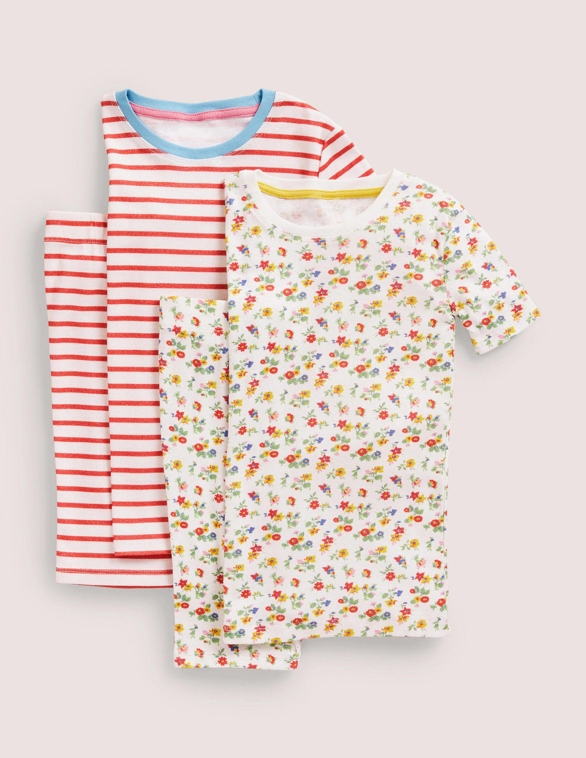 Twin Pack Snug Short Pyjamas-Multi Patchwork Floral - Image 1