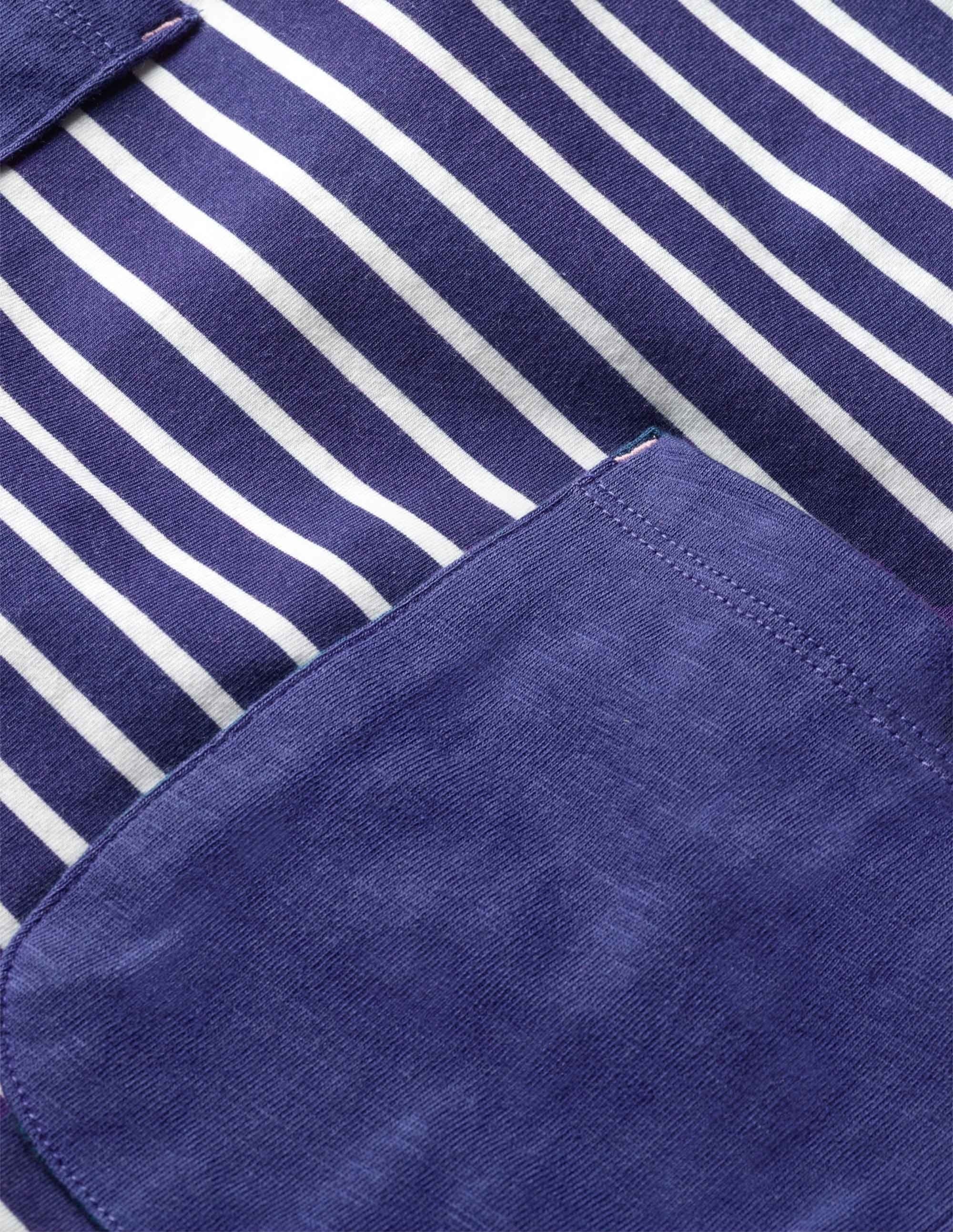 Blue Stripe Fun Pocket Jersey Dress-Starboard Blue Rainbow Cuff - Image 3