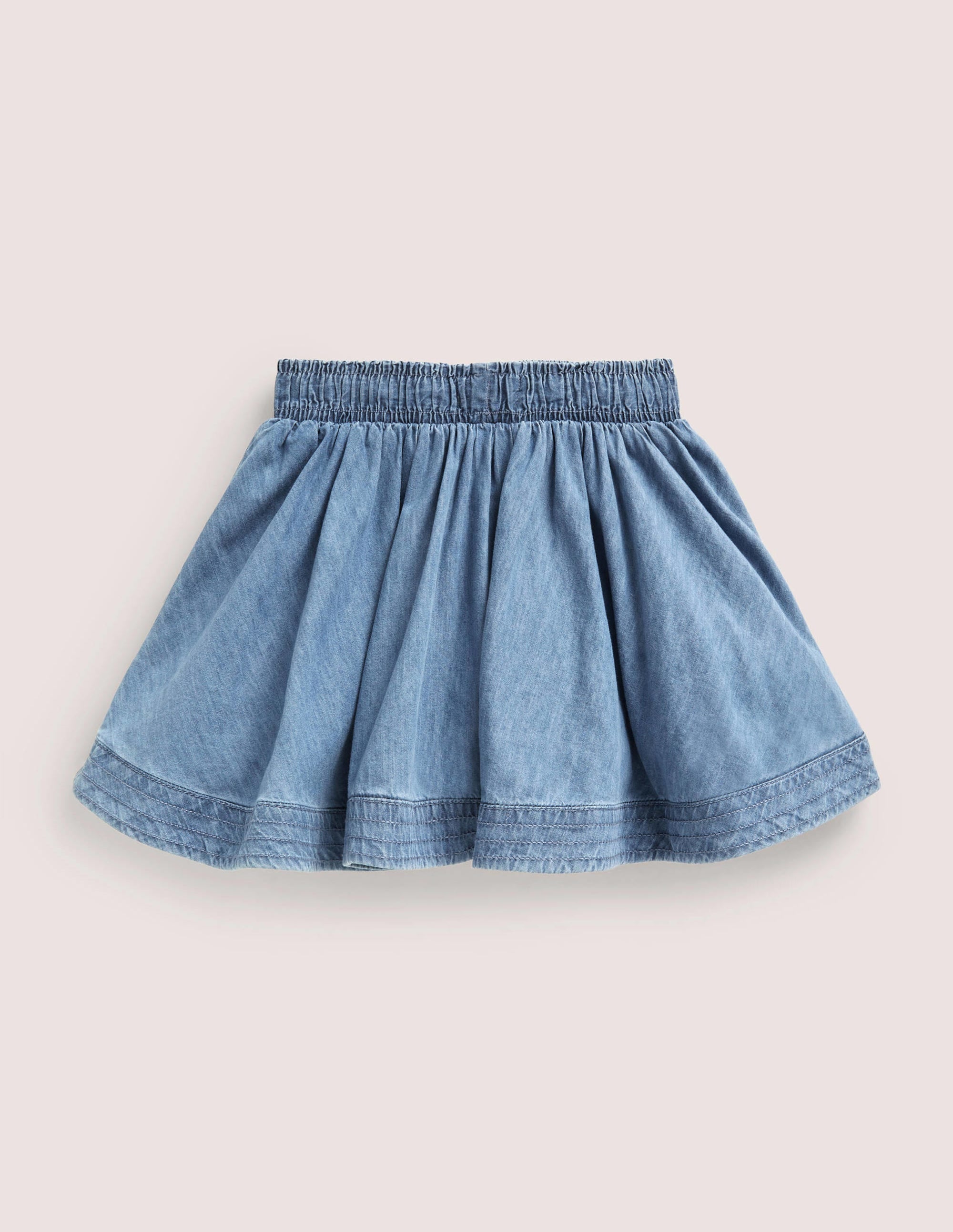 Woven Twirly Skirt-Light Vintage Denim - Image 2