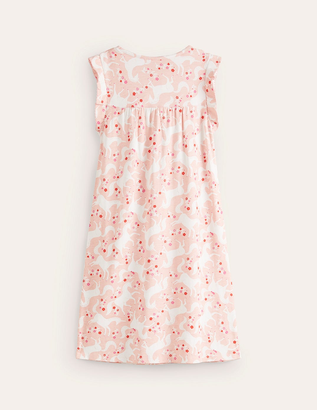Printed Short-sleeved Nightie-Boto Pink Unicorn Floral - Image 2