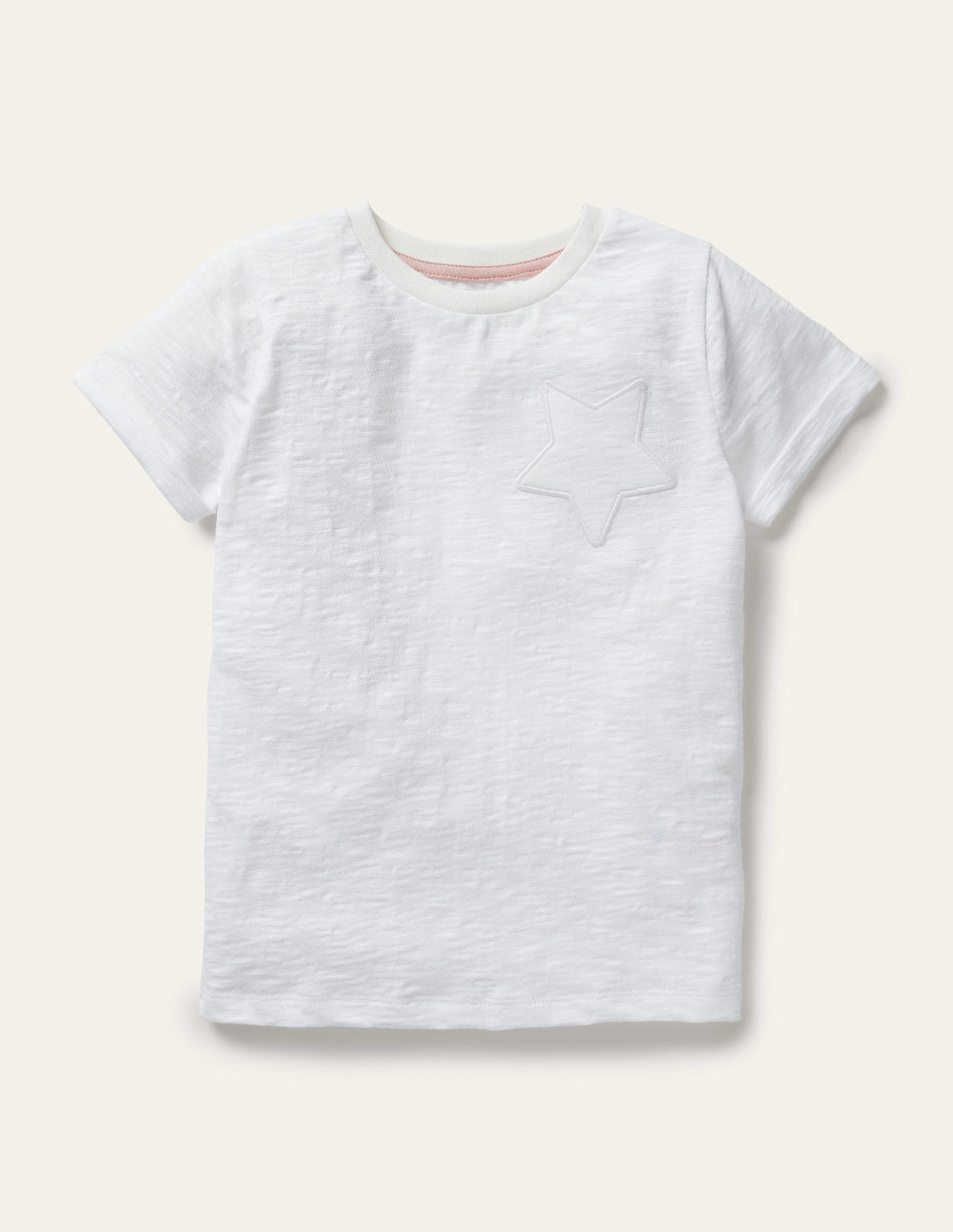 Star Pocket Slub T-shirt-White-1