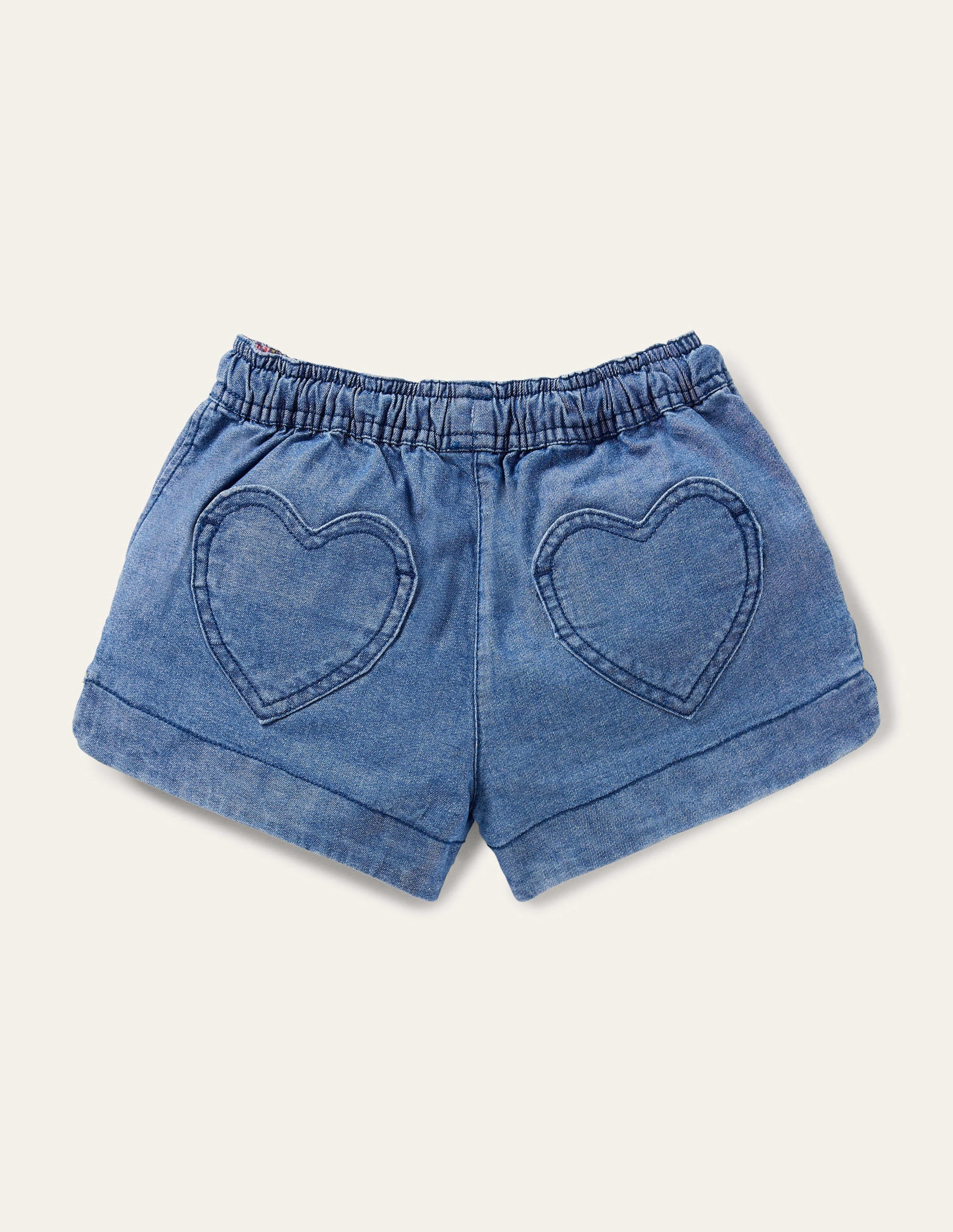 Heart Pocket Shorts-Chambray - Image 2
