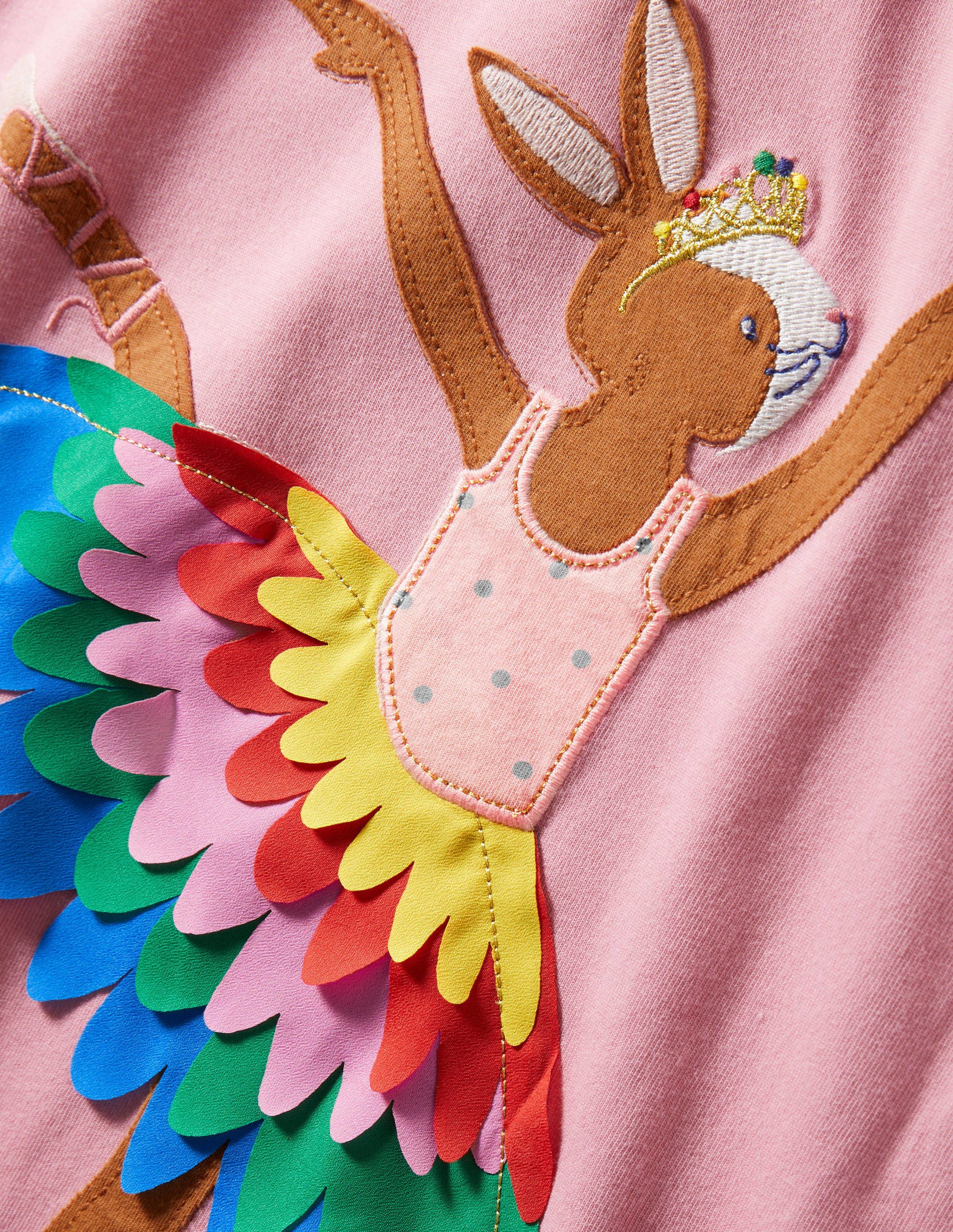 Big Appliqué Dress-Formica Pink Ballerina Bunny - Image 3