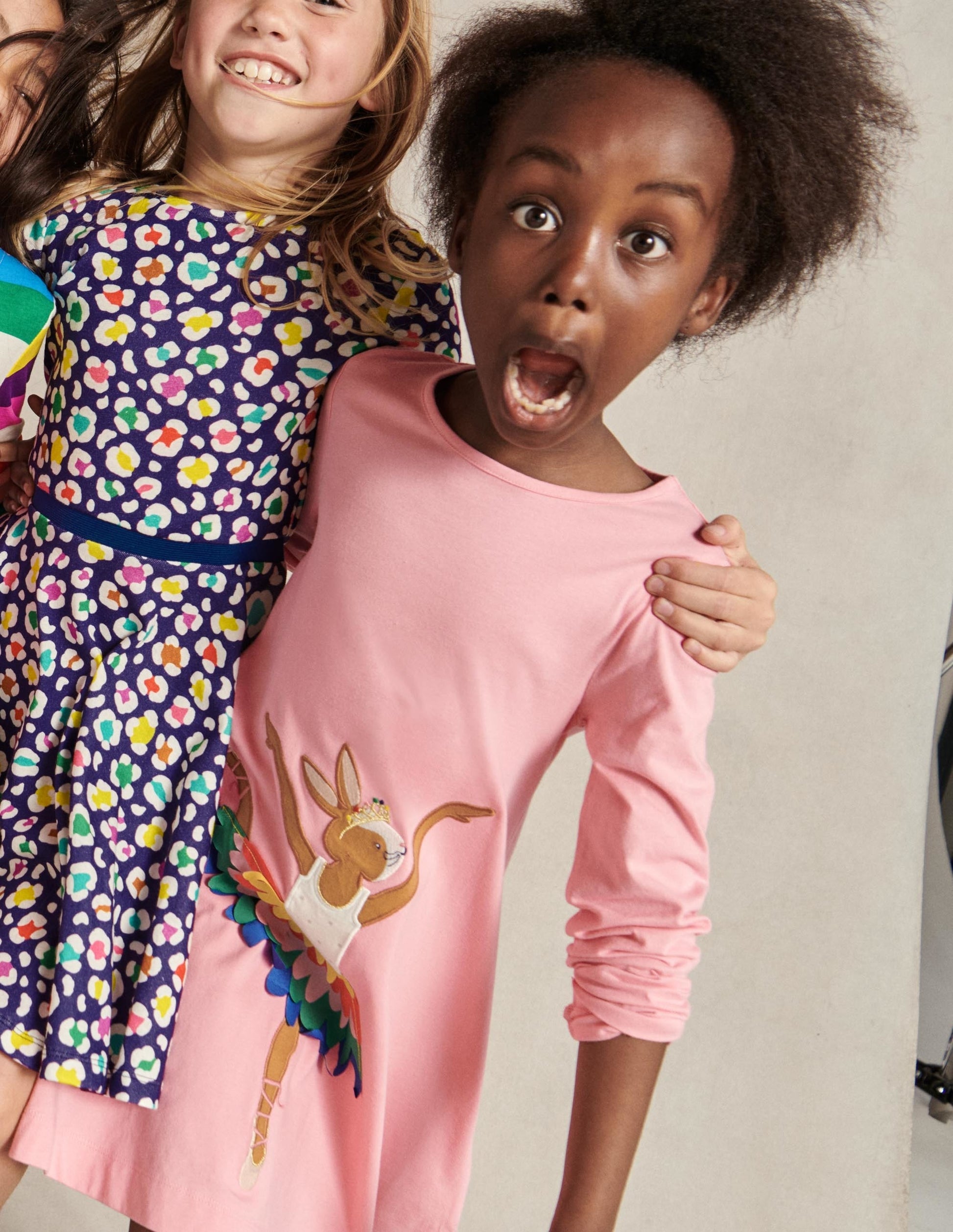 Big Appliqué Dress-Formica Pink Ballerina Bunny-5