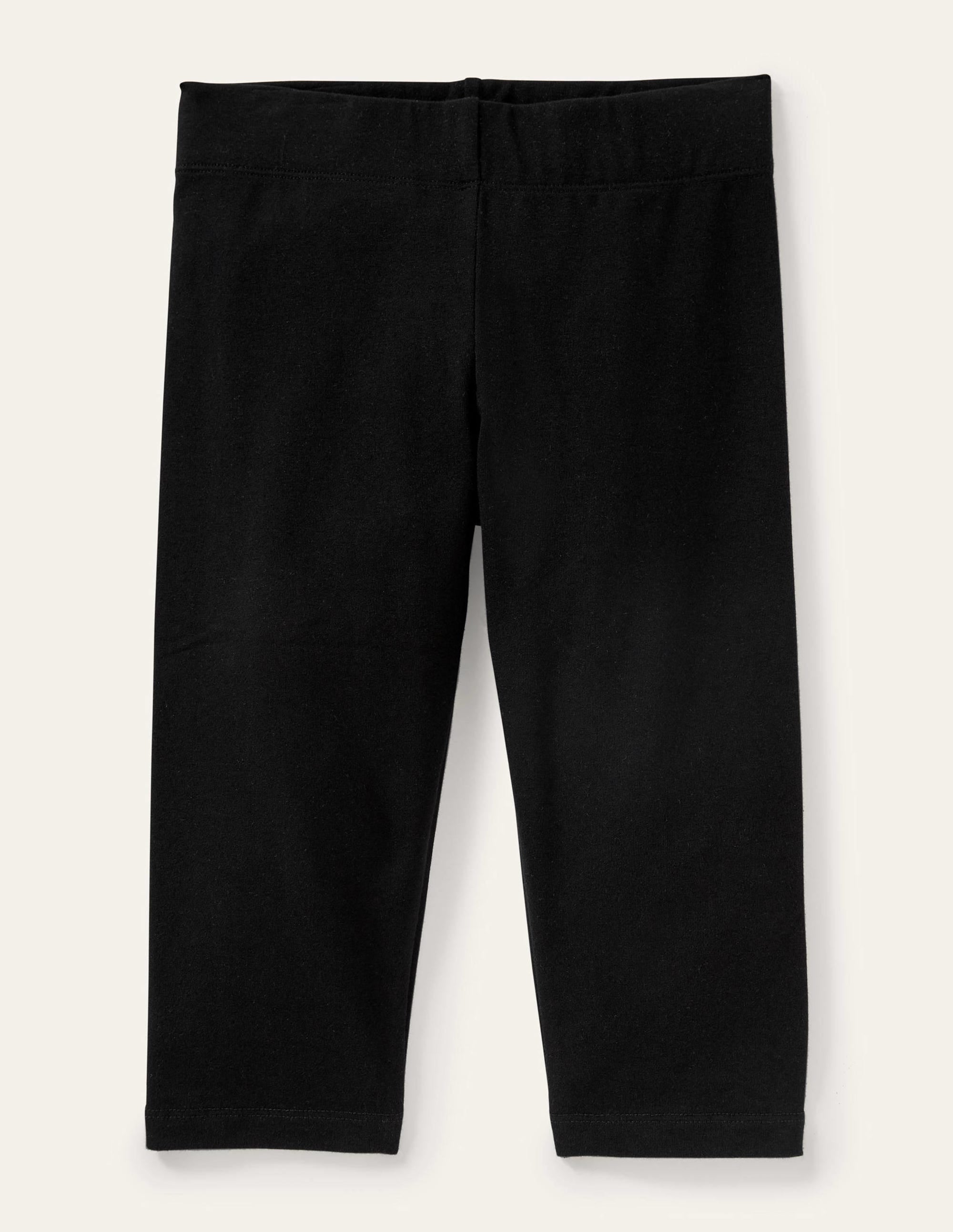 Plain Cropped Leggings-Black - Image 1