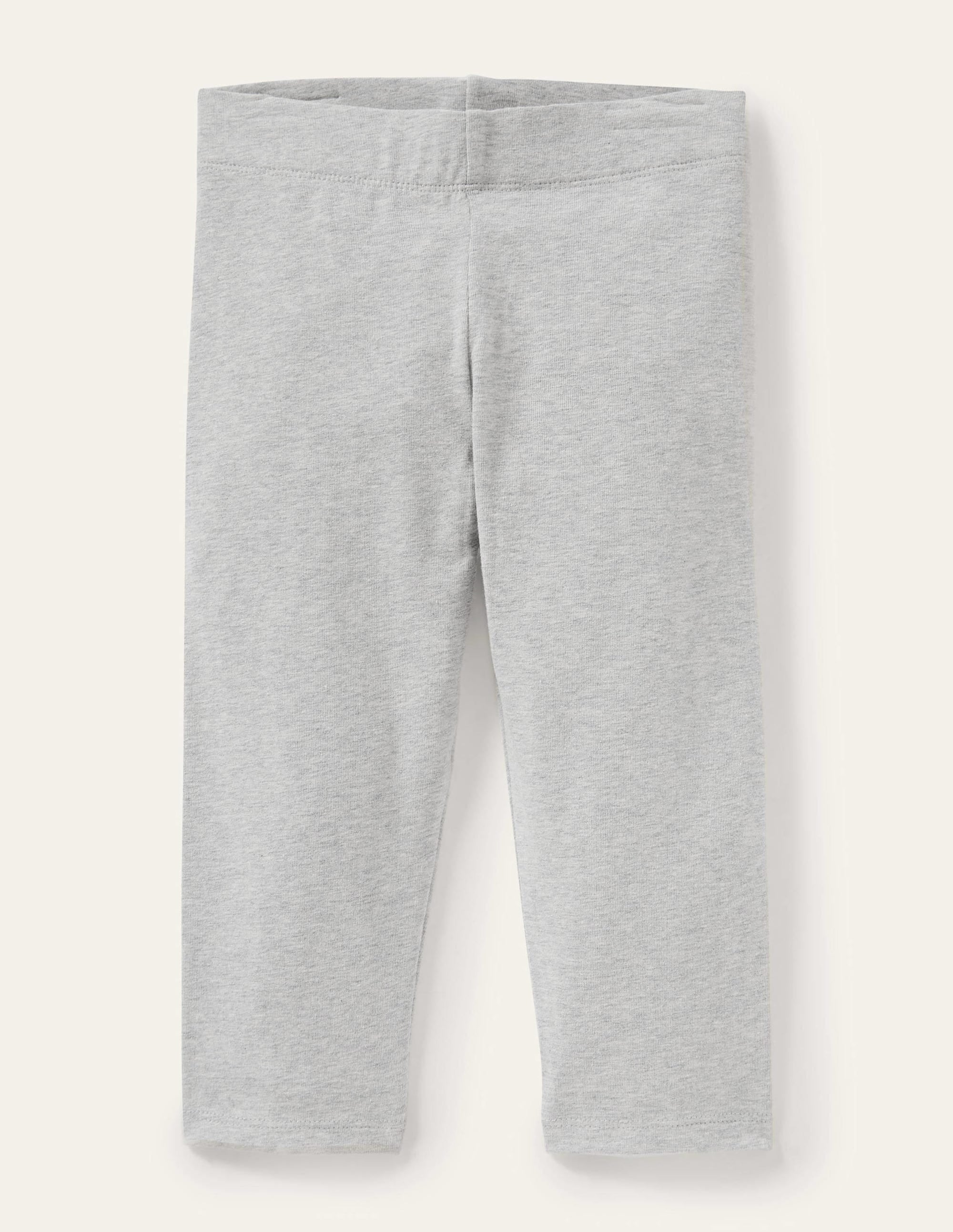 Plain Cropped Leggings-Grey Marl - Image 1