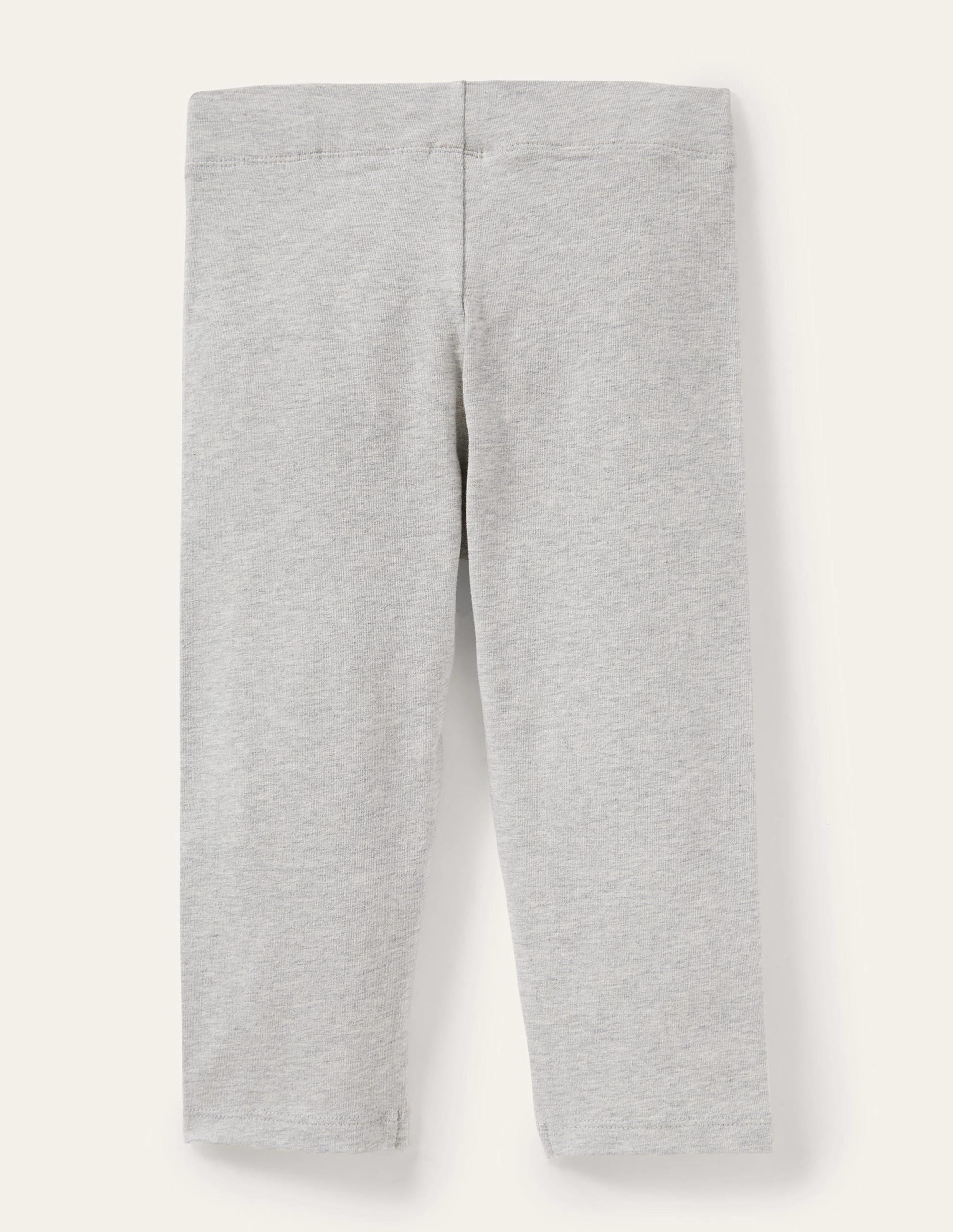Plain Cropped Leggings-Grey Marl - Image 2